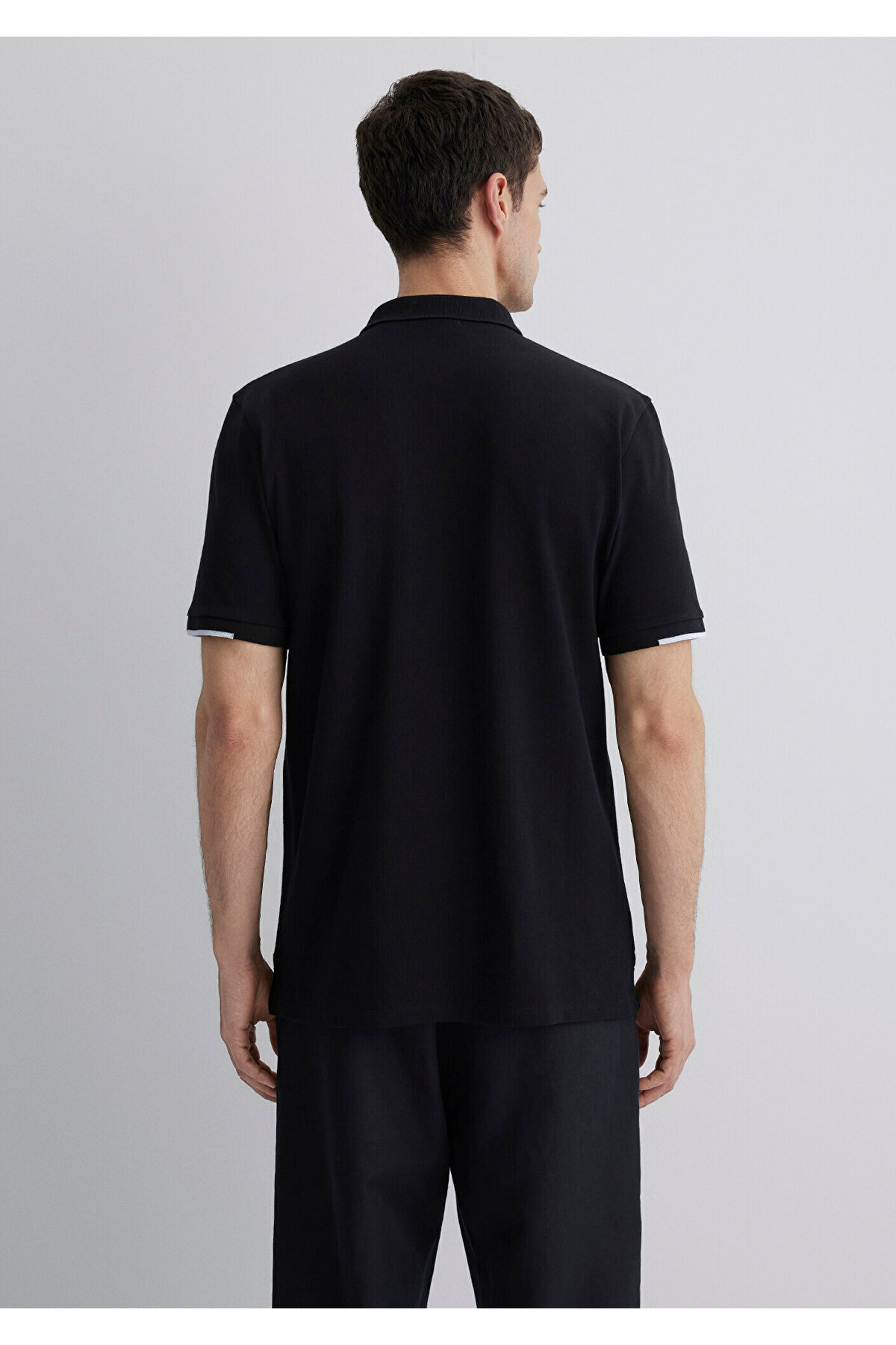 Şerit Detaylı Black Polo Tişört Regular Fit / Normal Kesim 0612654-900