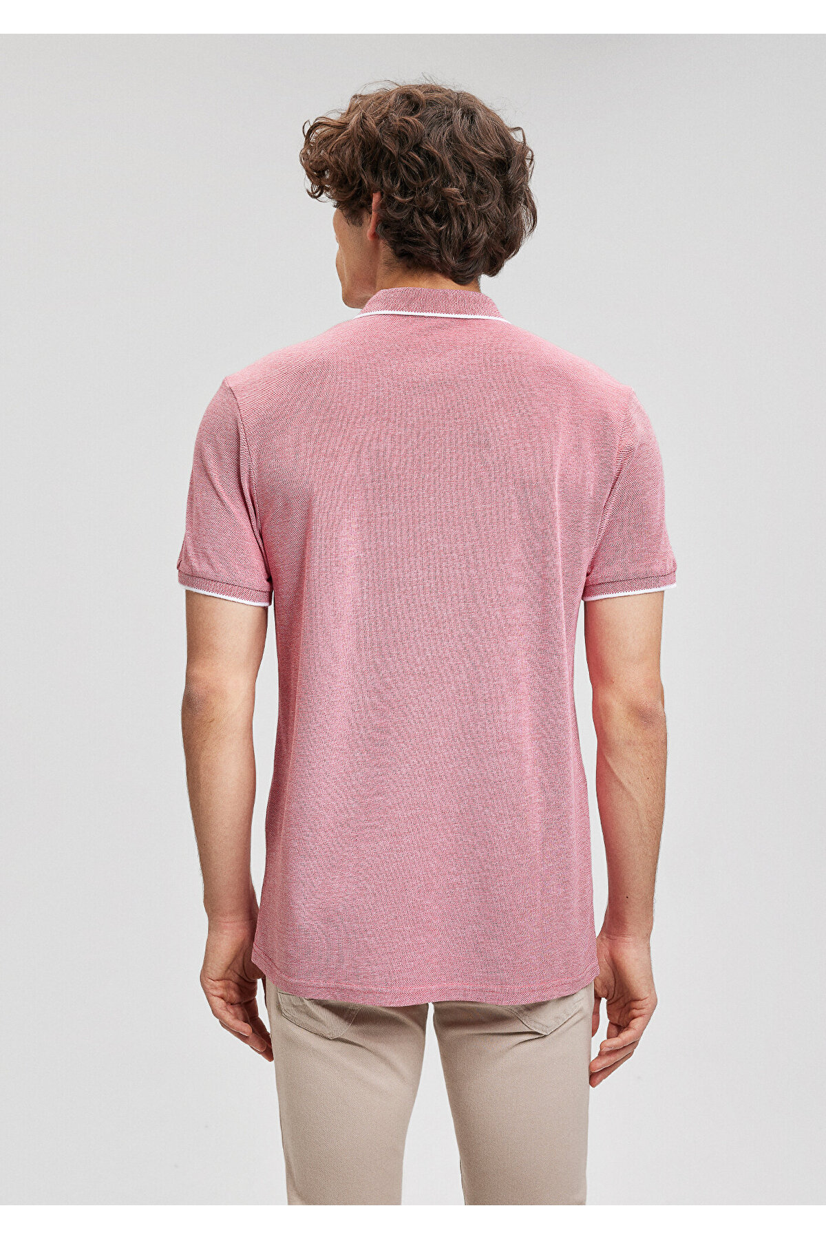Şerit Detaylı Kırmızı Polo Tişört Slim Fit / Dar Kesim 065900-33203