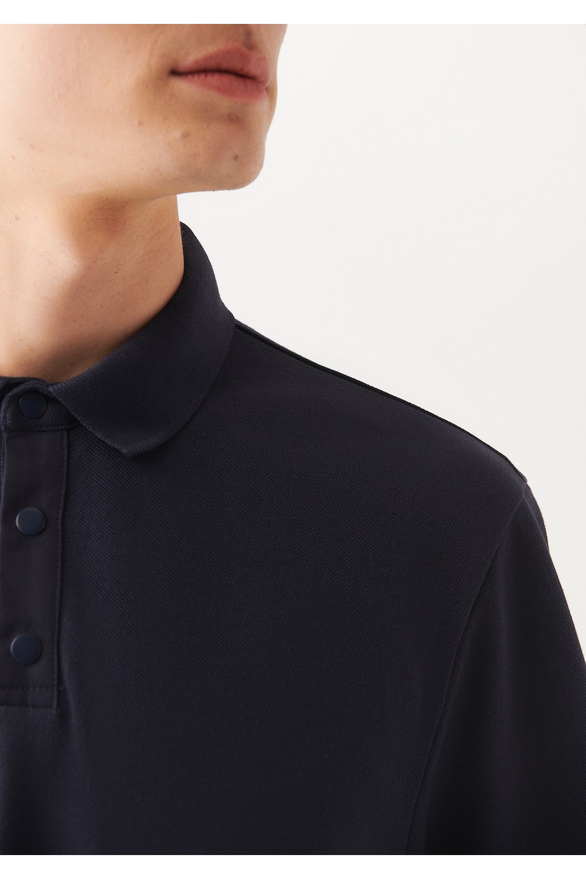 Şerit Detaylı Lacivert Polo Tişört Regular Fit / Normal Kesim 0610139-70490