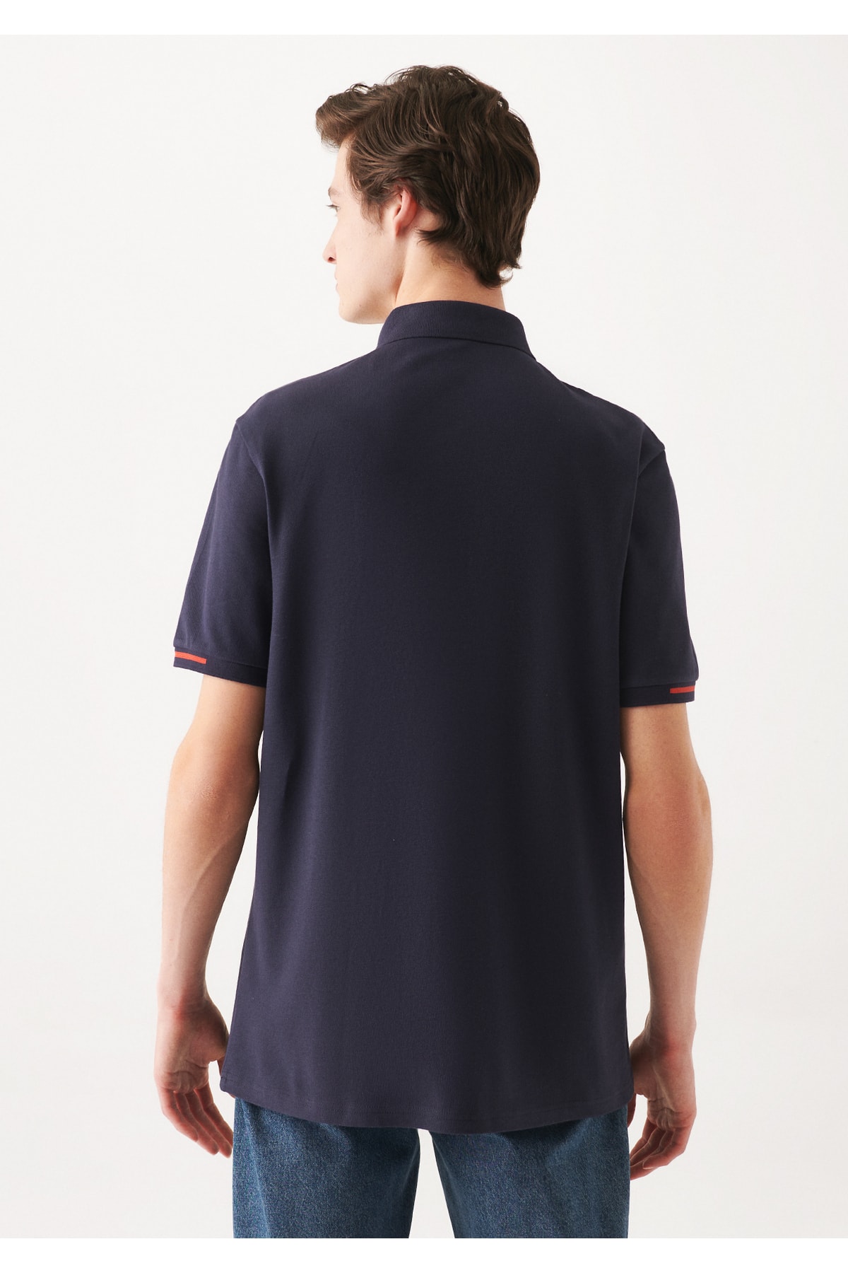 Şerit Detaylı Lacivert Polo Tişört Regular Fit / Normal Kesim 0610139-70490