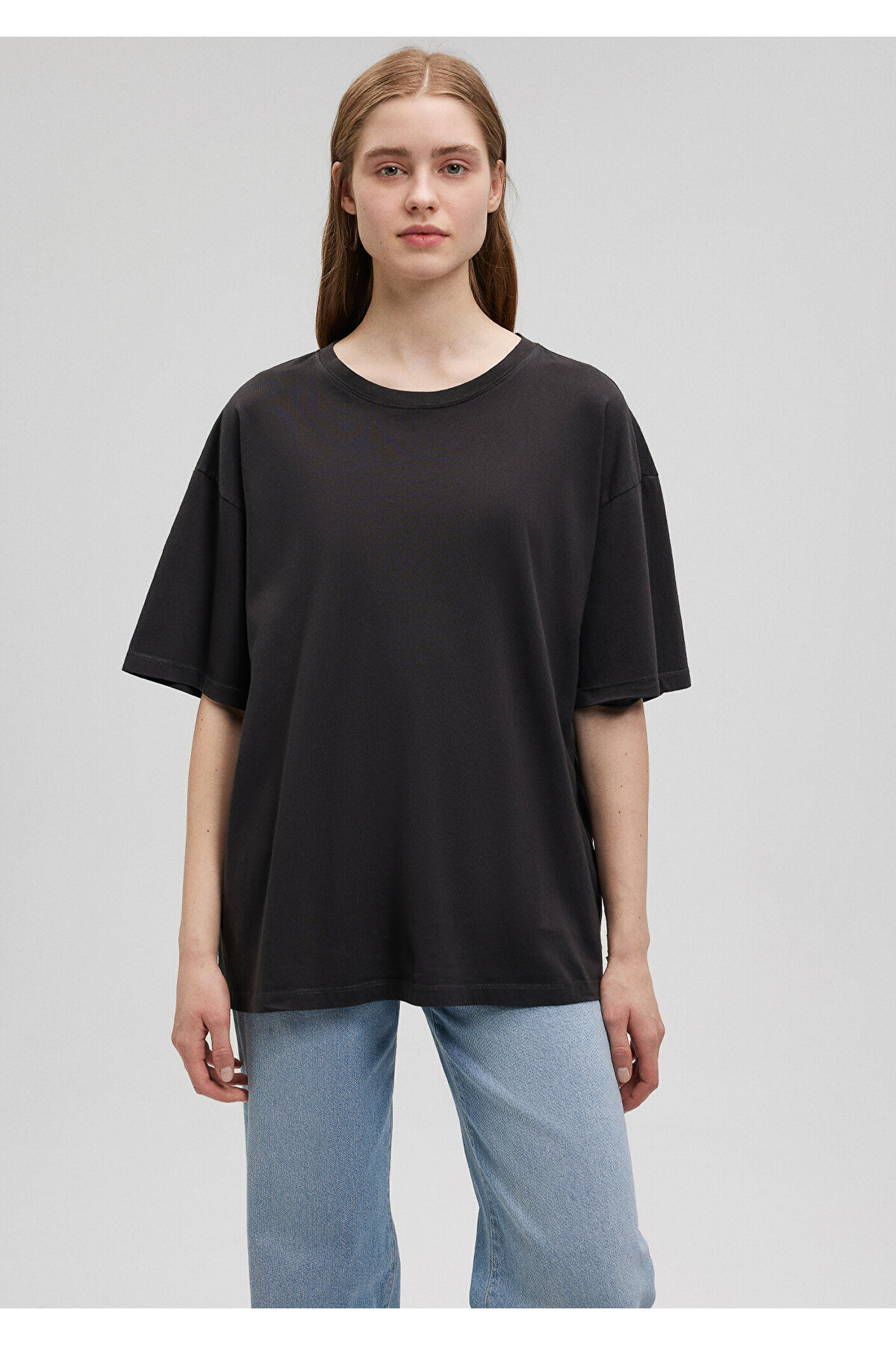Siyah Basic Tişört Oversize / Geniş Kesim 1610317-900