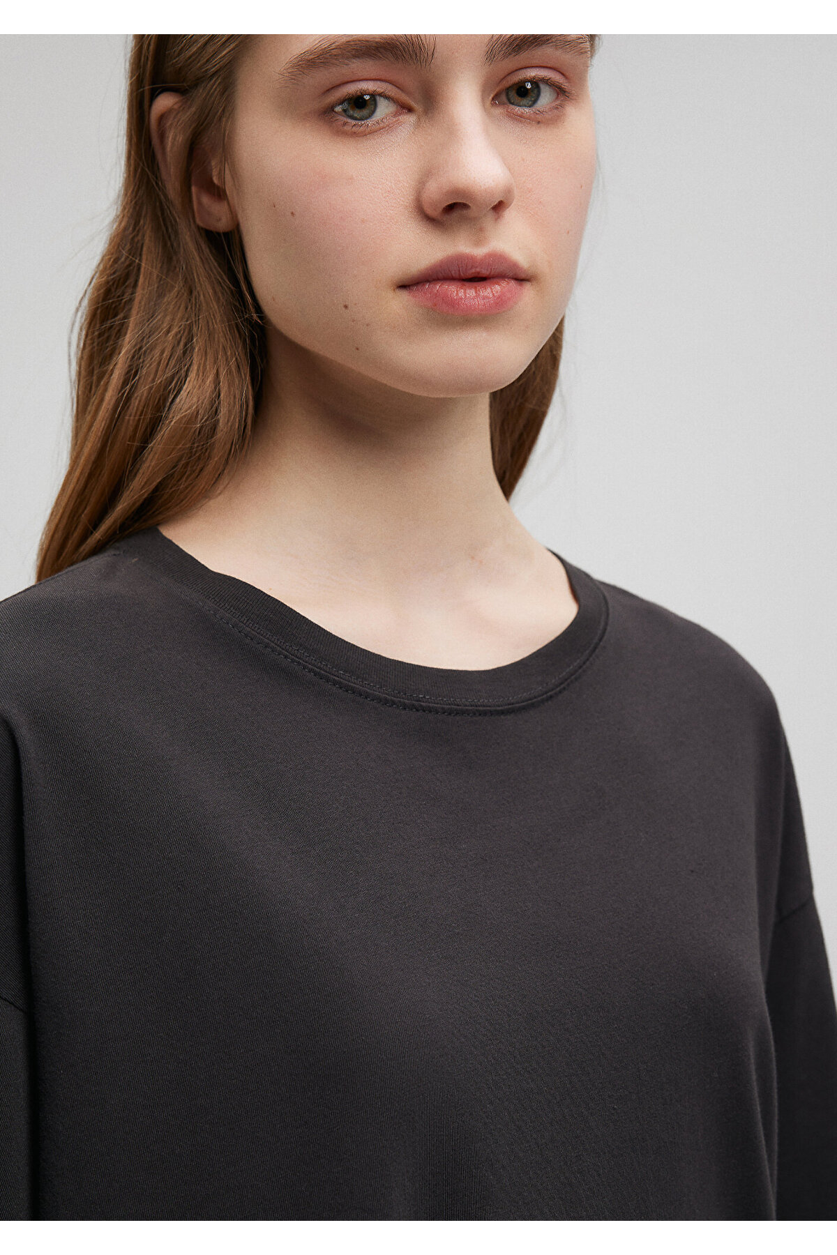 Siyah Basic Tişört Oversize / Geniş Kesim 1610317-900