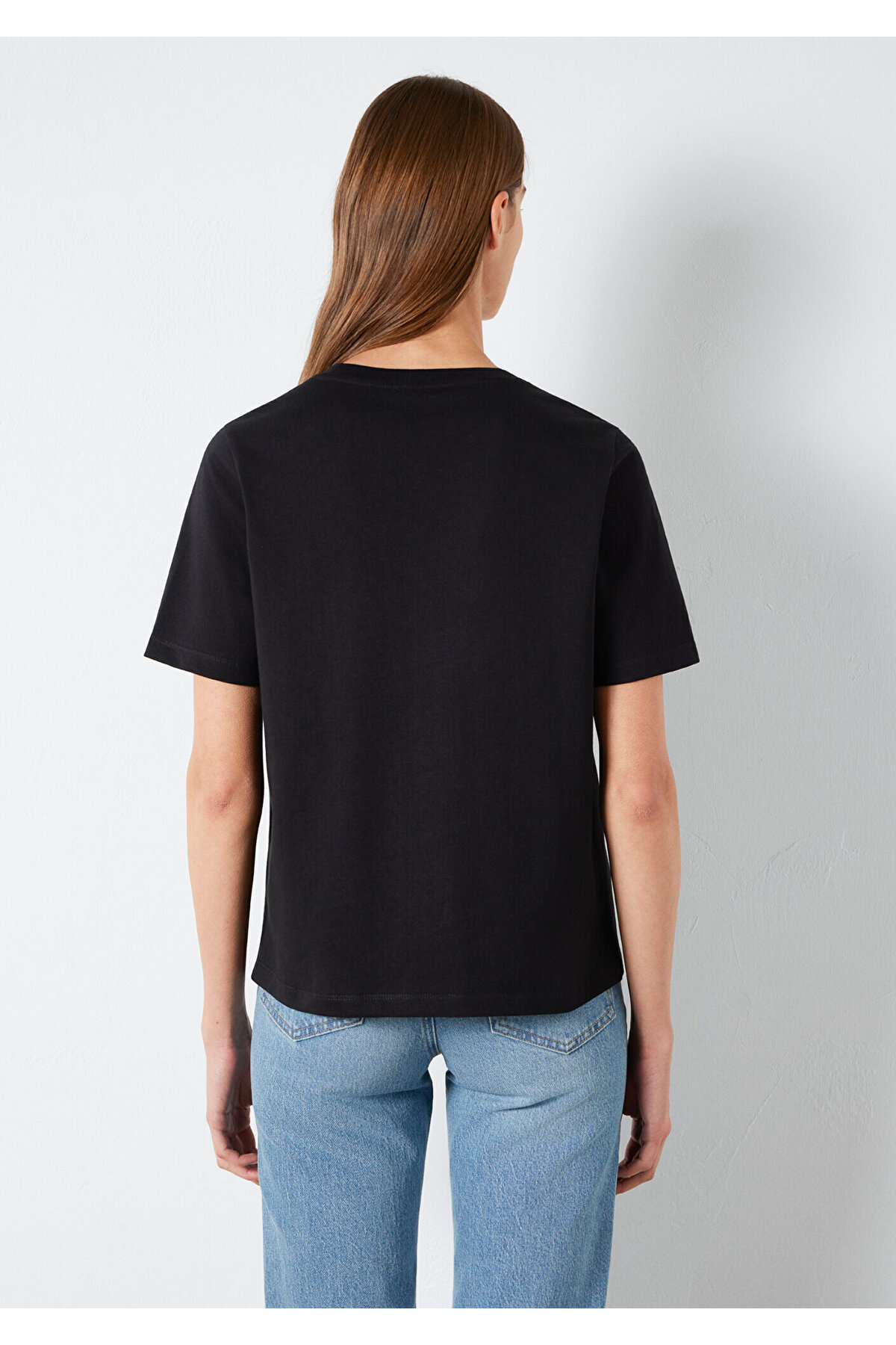 Siyah Basic Tişört Regular Fit / Normal Kesim 1600965-900