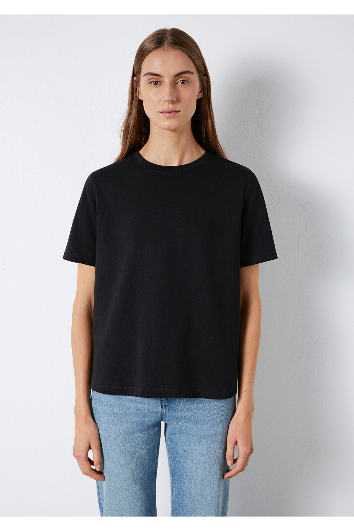 Siyah Basic Tişört Regular Fit / Normal Kesim 1600965-900
