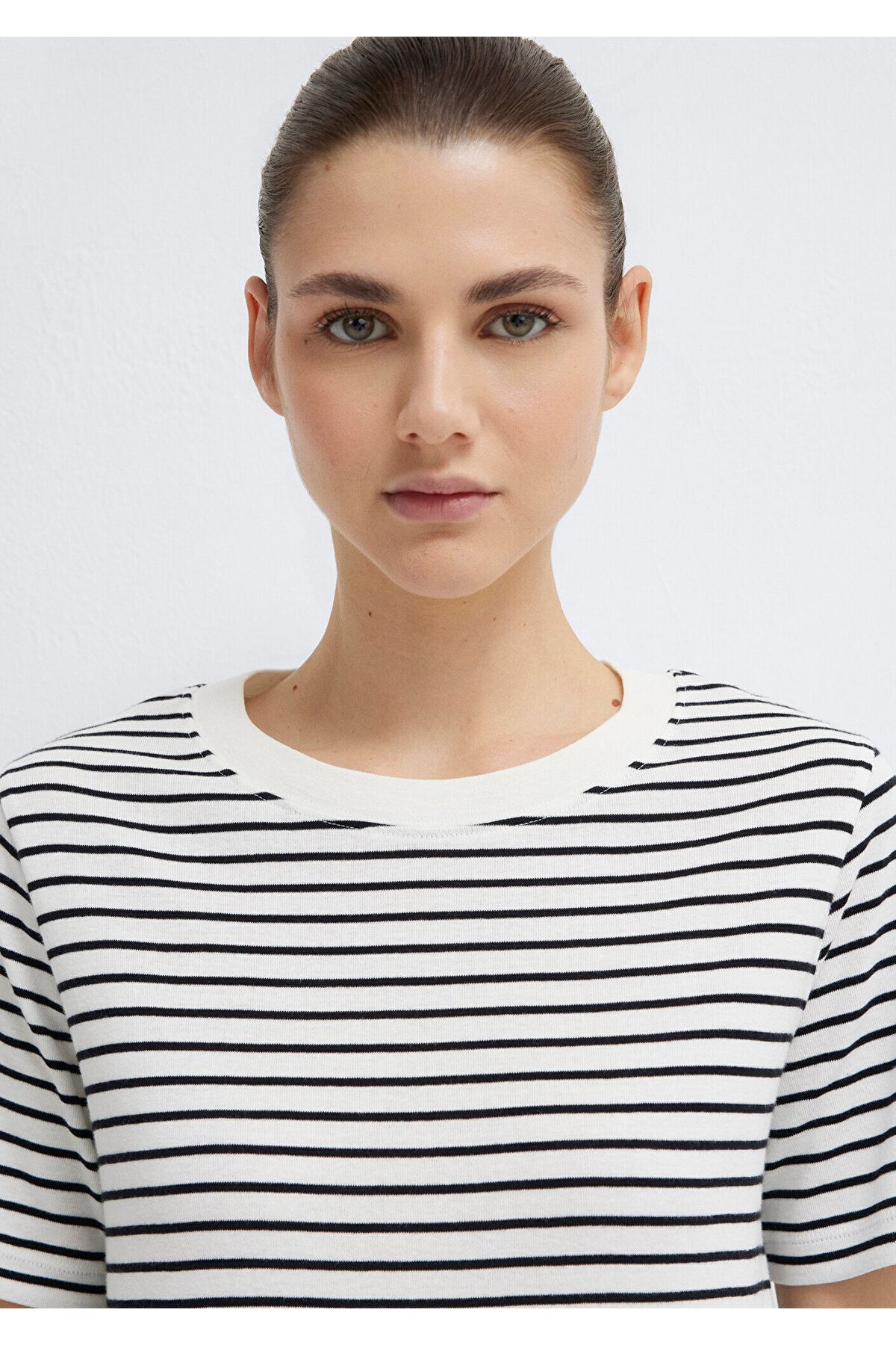 Siyah Çizgili Tişört Regular Fit / Normal Kesim 1611653-85143