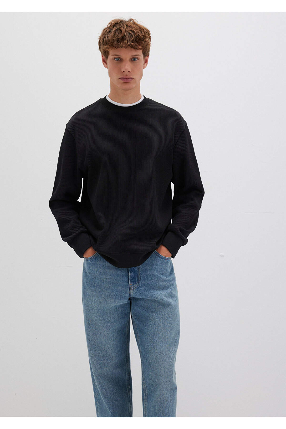 Siyah Dokulu Sweatshirt 0S10407-900
