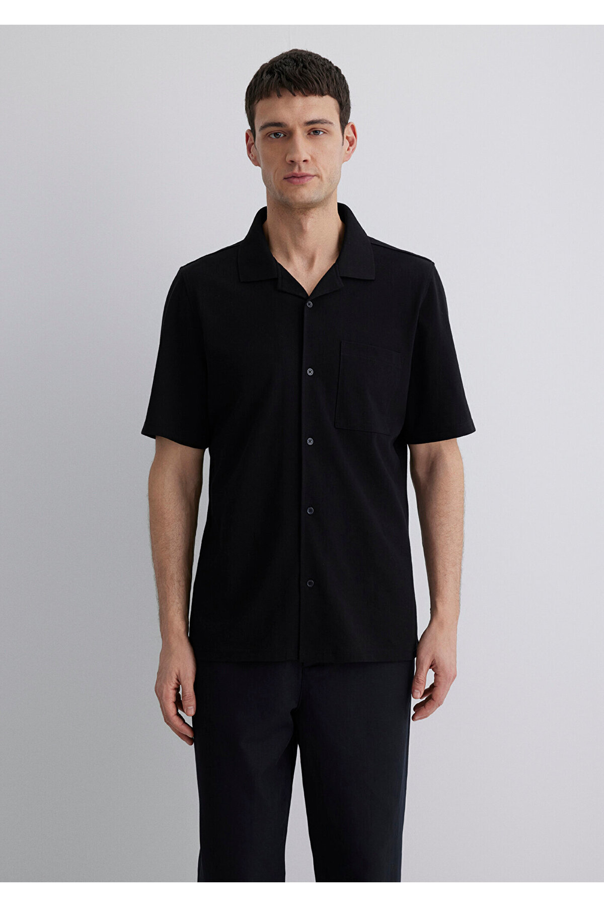 Siyah Gömlek Regular Fit / Normal Kesim 0211552-900