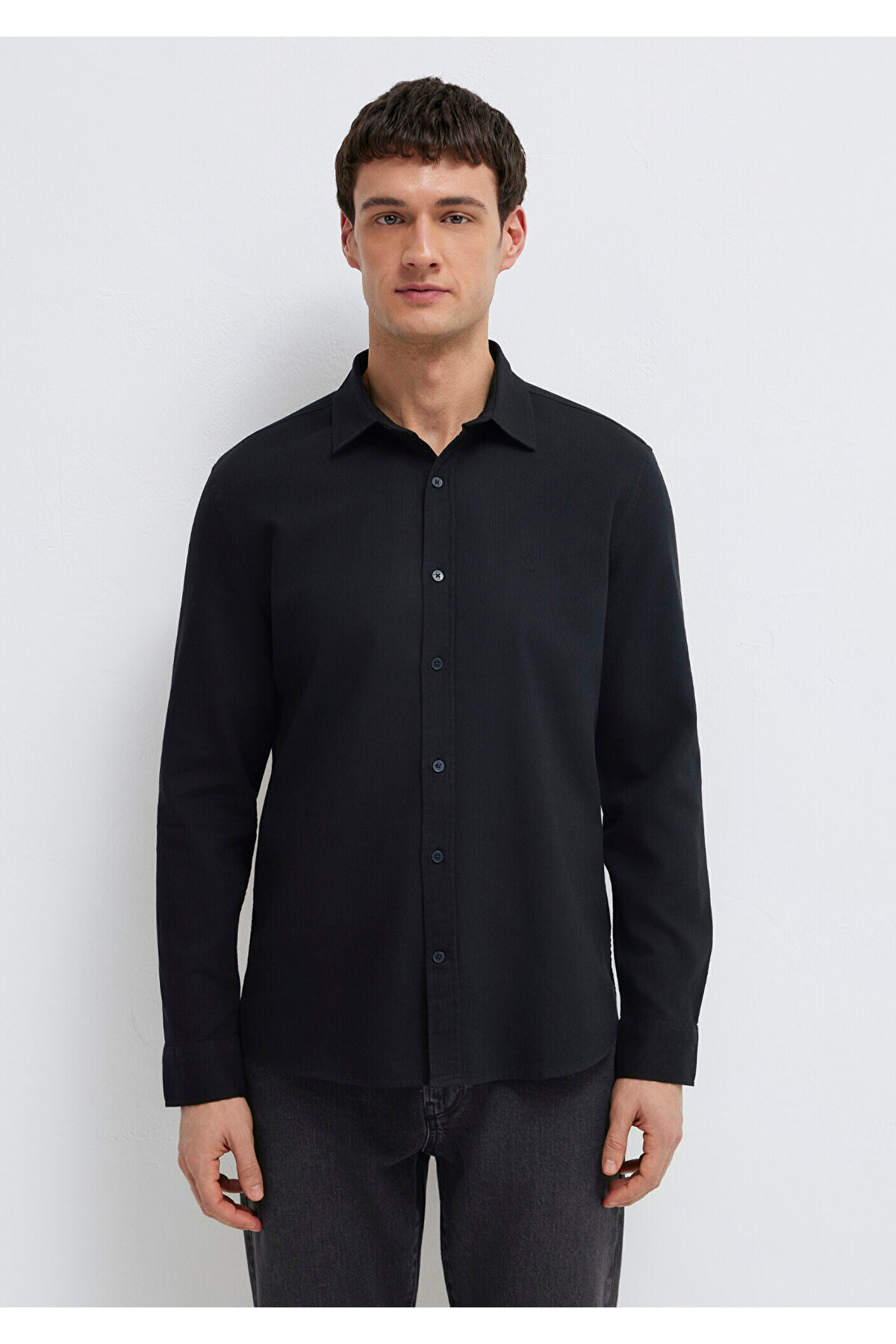 Siyah Gömlek Slim Fit / Dar Kesim 0211656-900