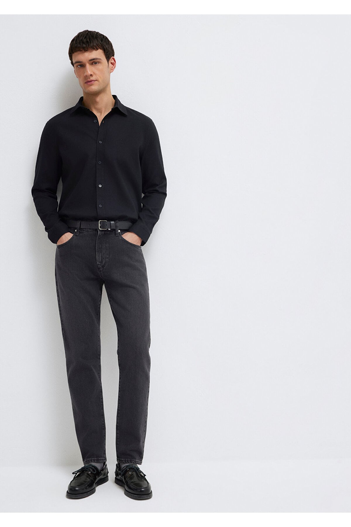 Siyah Gömlek Slim Fit / Dar Kesim 0211656-900