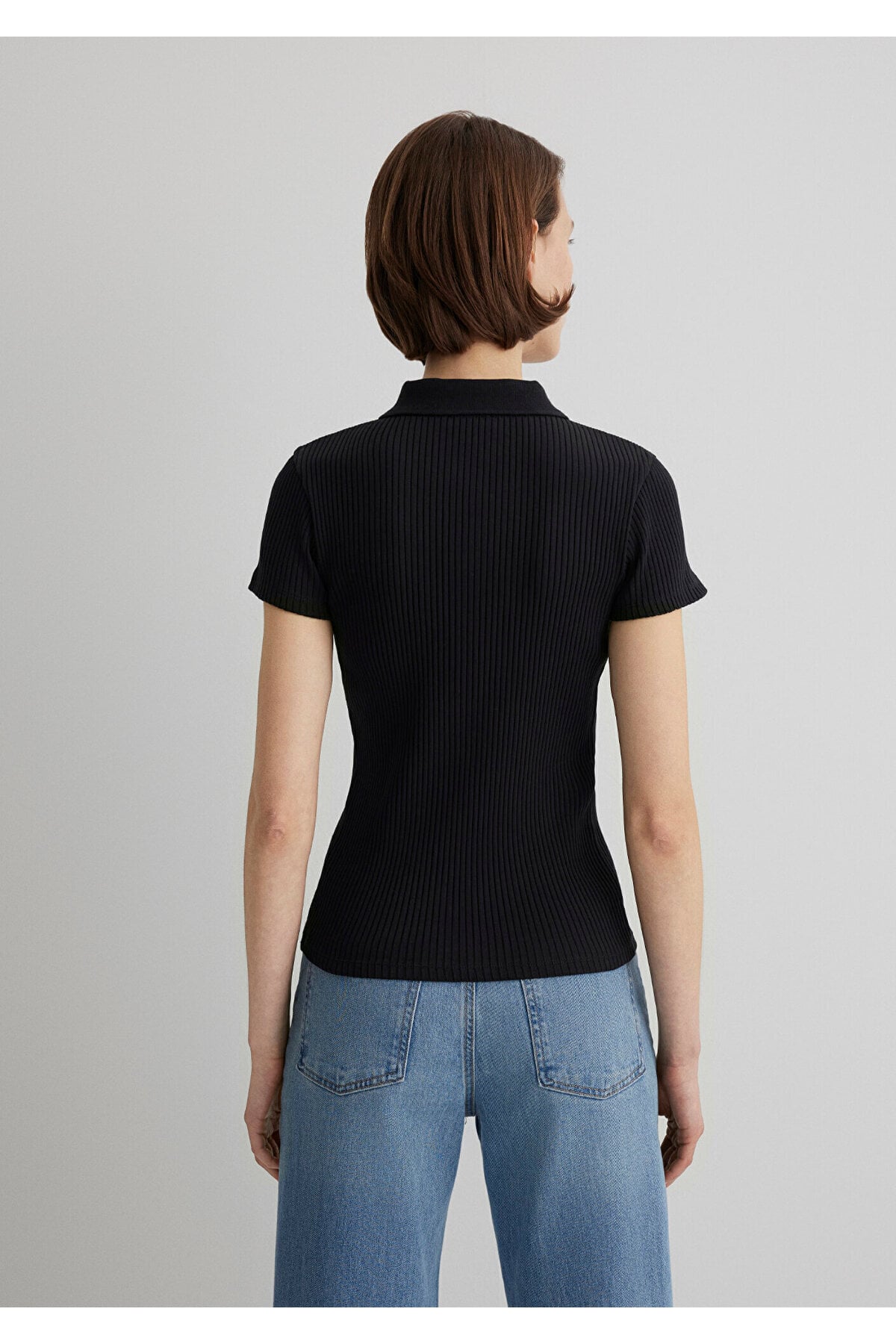 Siyah Polo Tişört Fitted / Vücuda Oturan Kesim 1613120-900