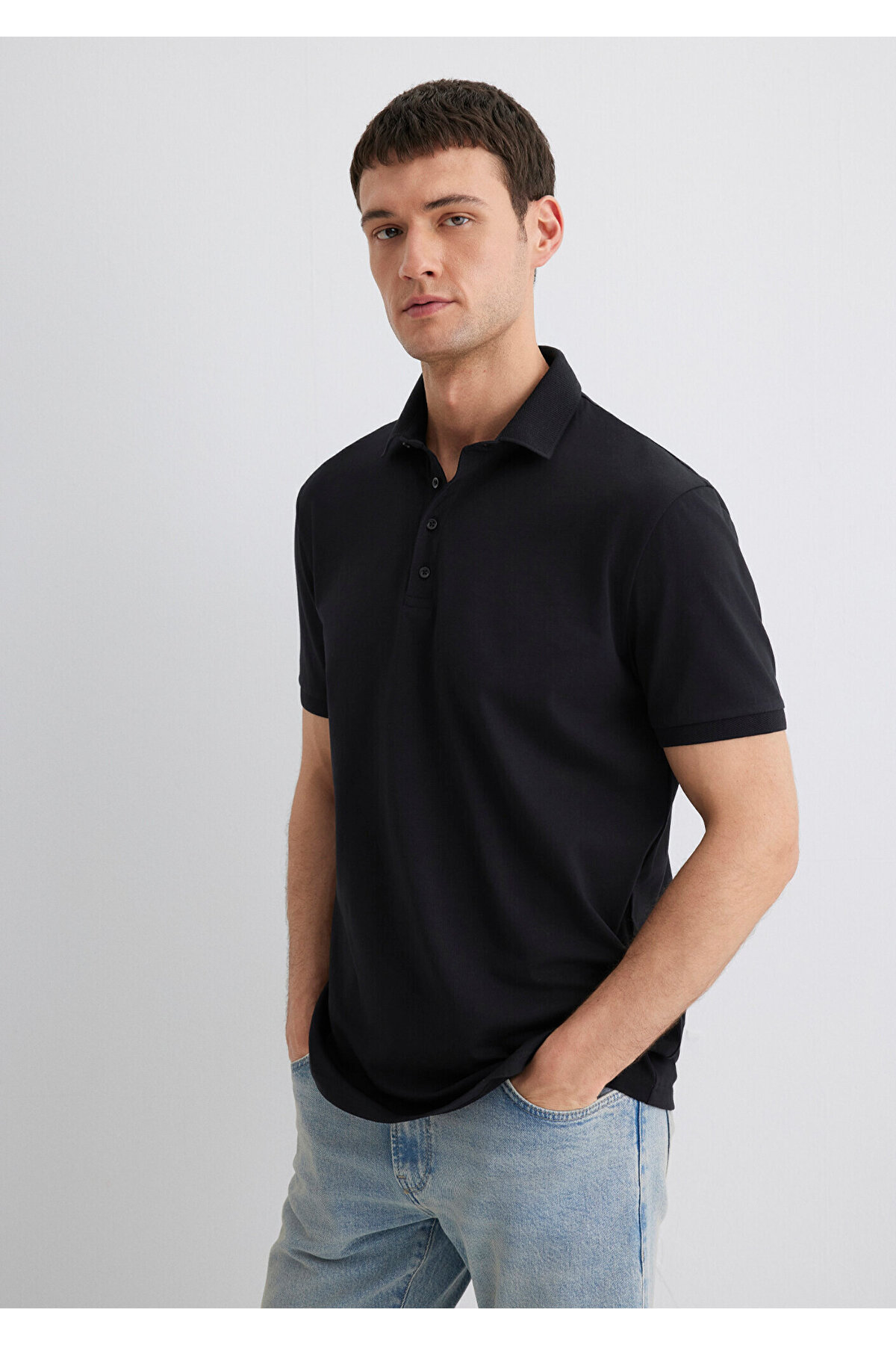 Siyah Polo Tişört Regular Fit / Normal Kesim 0612011-900