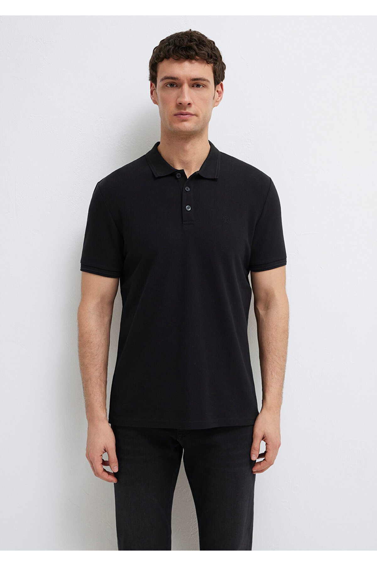 Siyah Polo Tişört Slim Fit / Dar Kesim 064946-21842