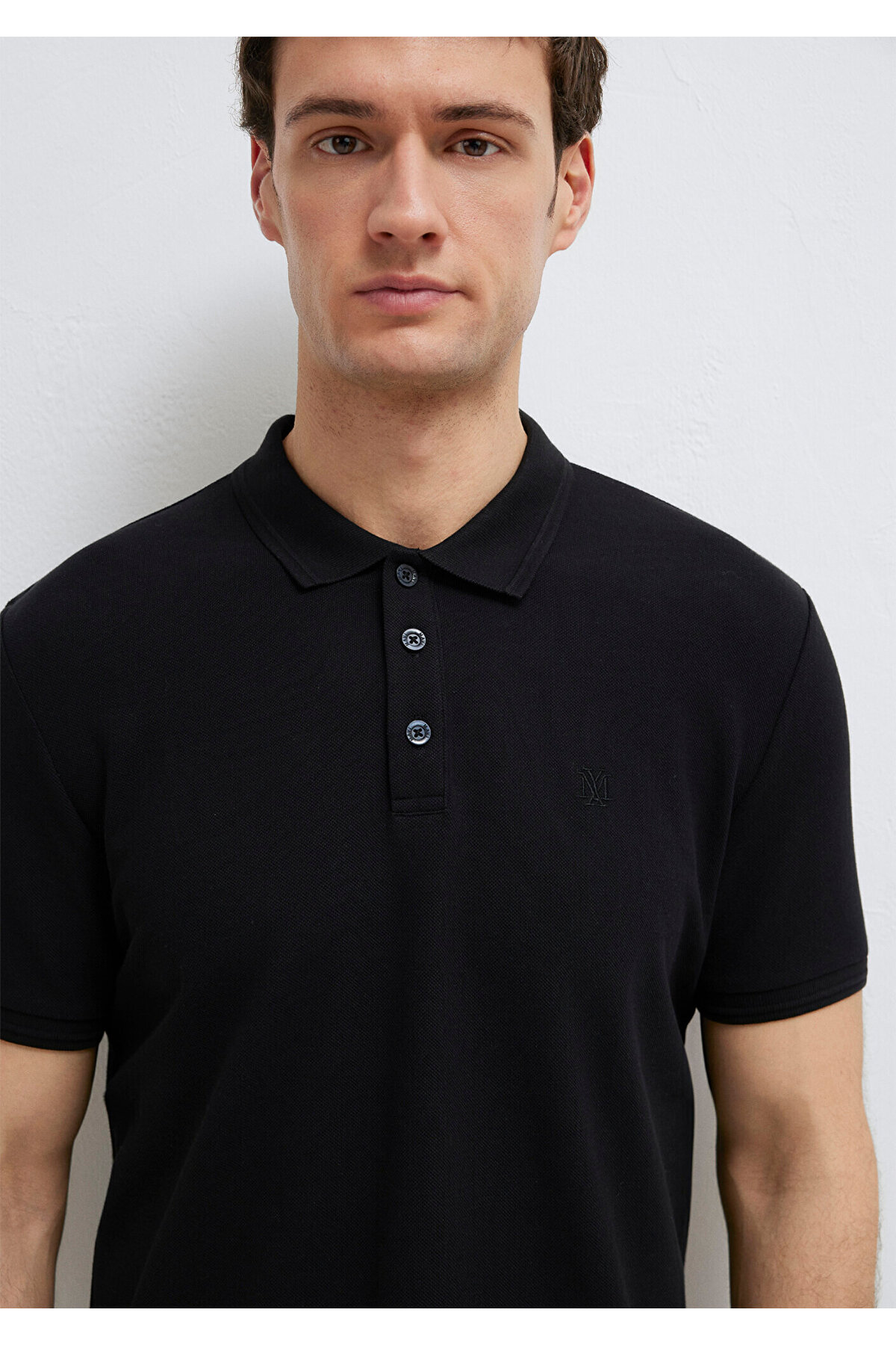 Siyah Polo Tişört Slim Fit / Dar Kesim 064946-21842