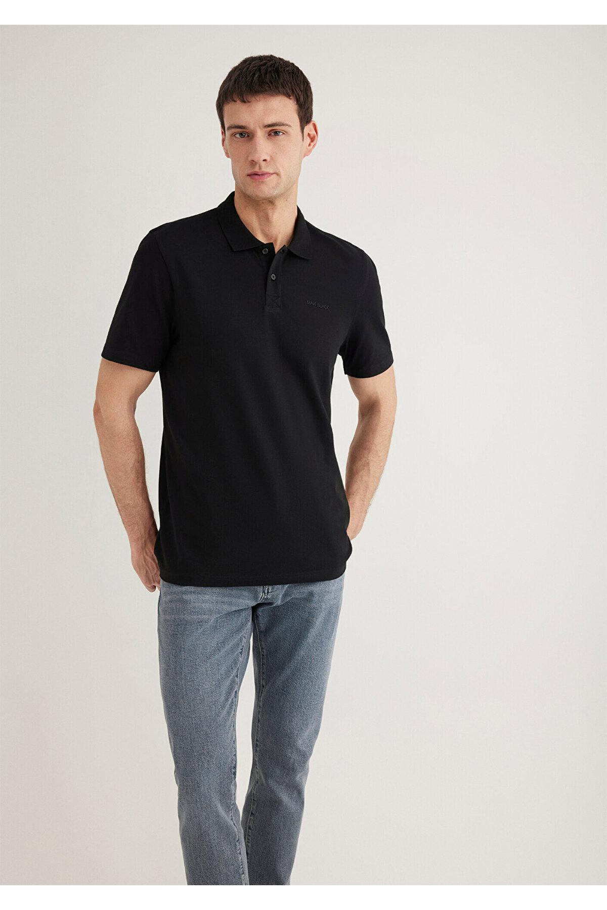 Siyah (TENCEL™) Polo Tişört Regular Fit / Normal Kesim 0611837-900
