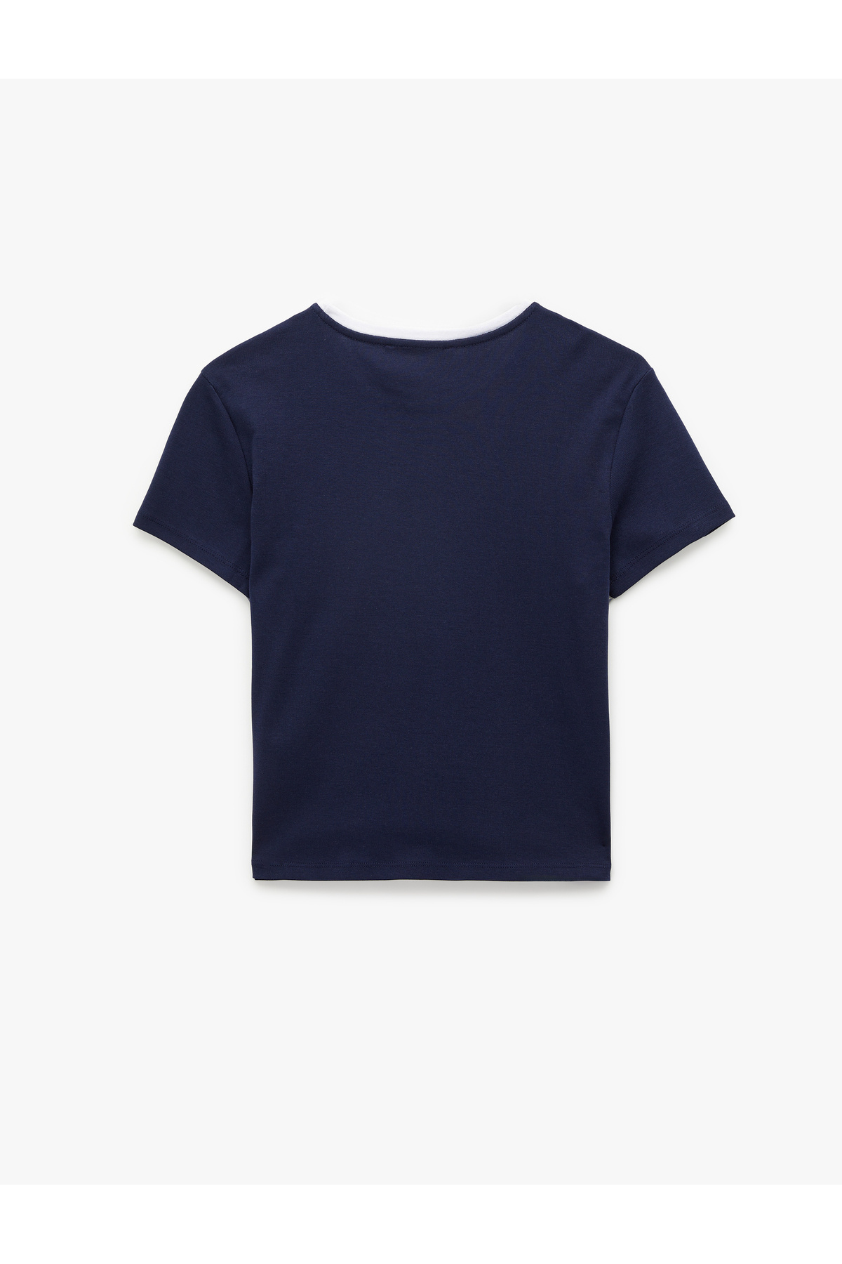 Slim Fit Bisiklet Yaka Kısa Kollu Pamuklu Baskılı Tişört