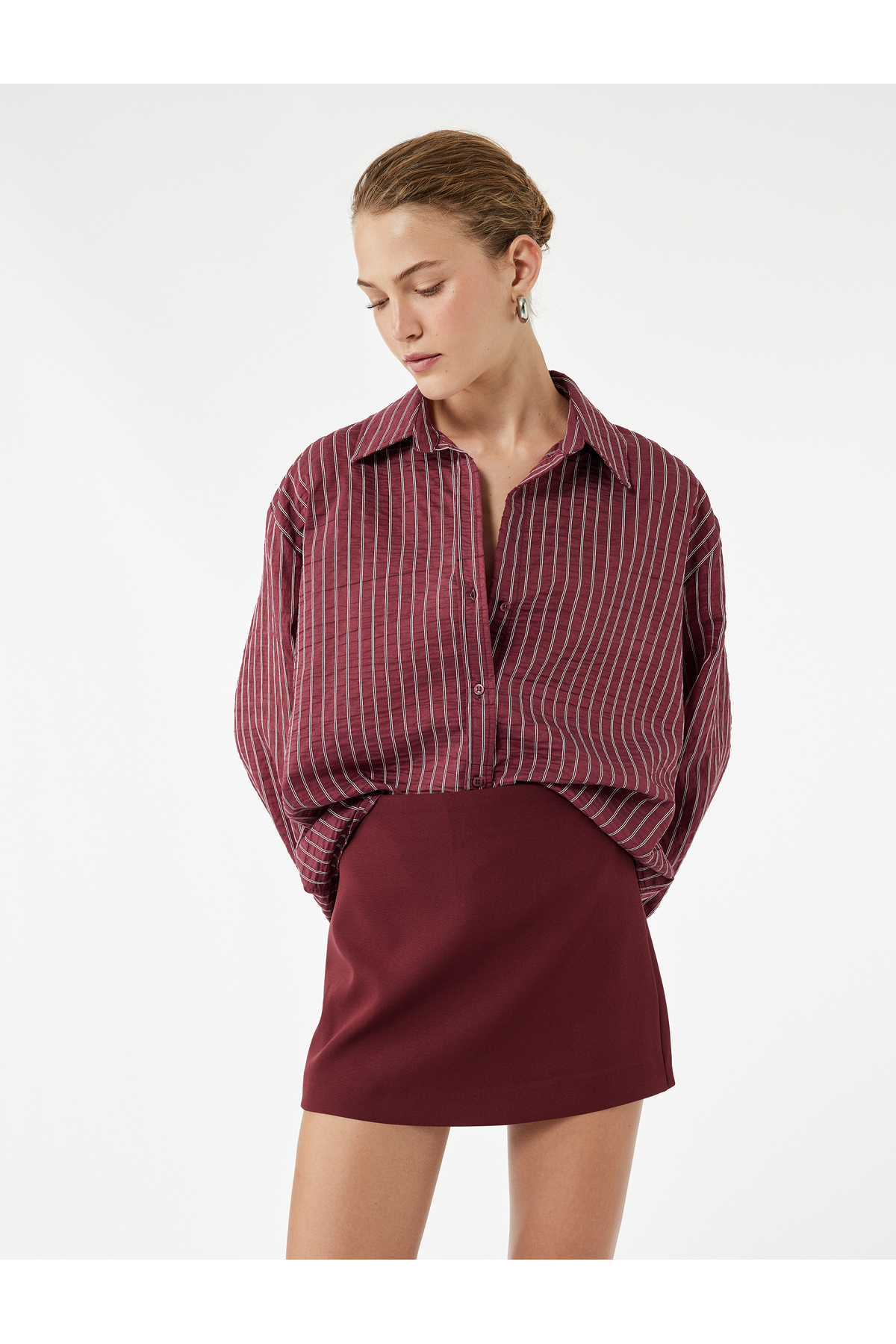 Slim Fit Cep Detaylı Mini Şort Etek