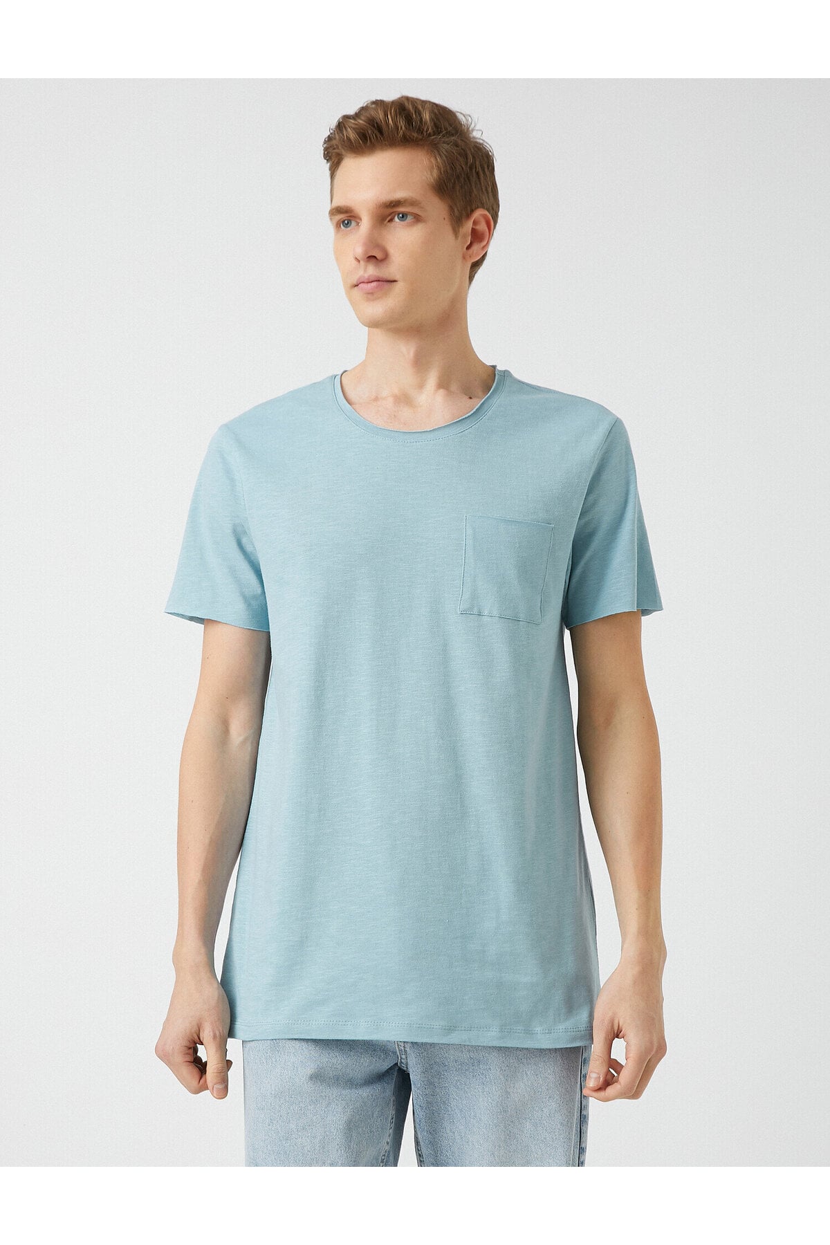 Slim Fit Cepli Basic Tişört