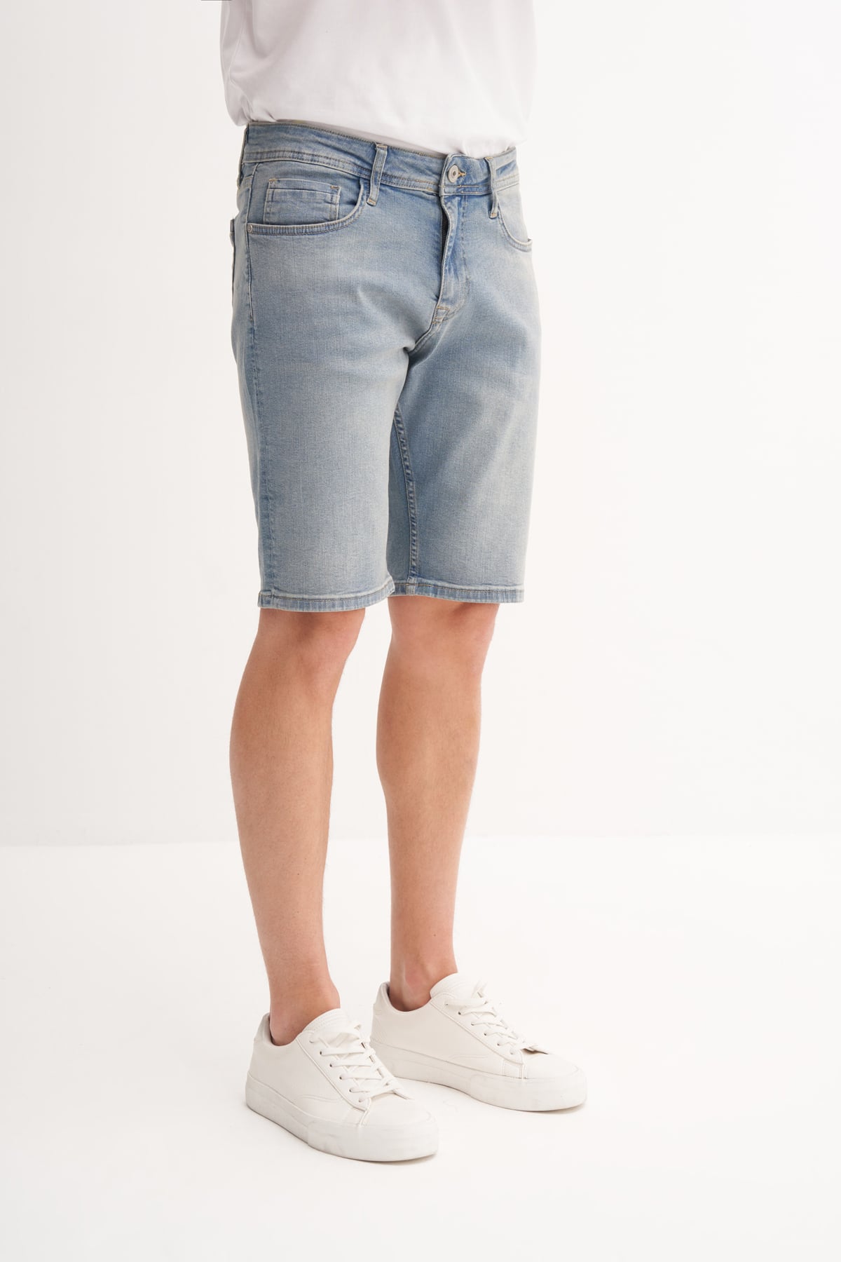 Slim Fit Dar Kesim Dar Paça Kısa Denim Şort