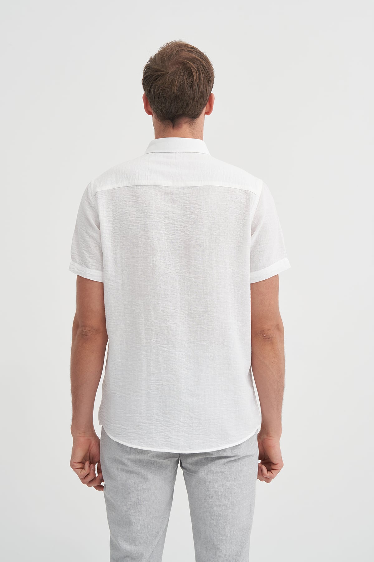 Slim Fit  Dar Kesim Kısa Kol Gömlek