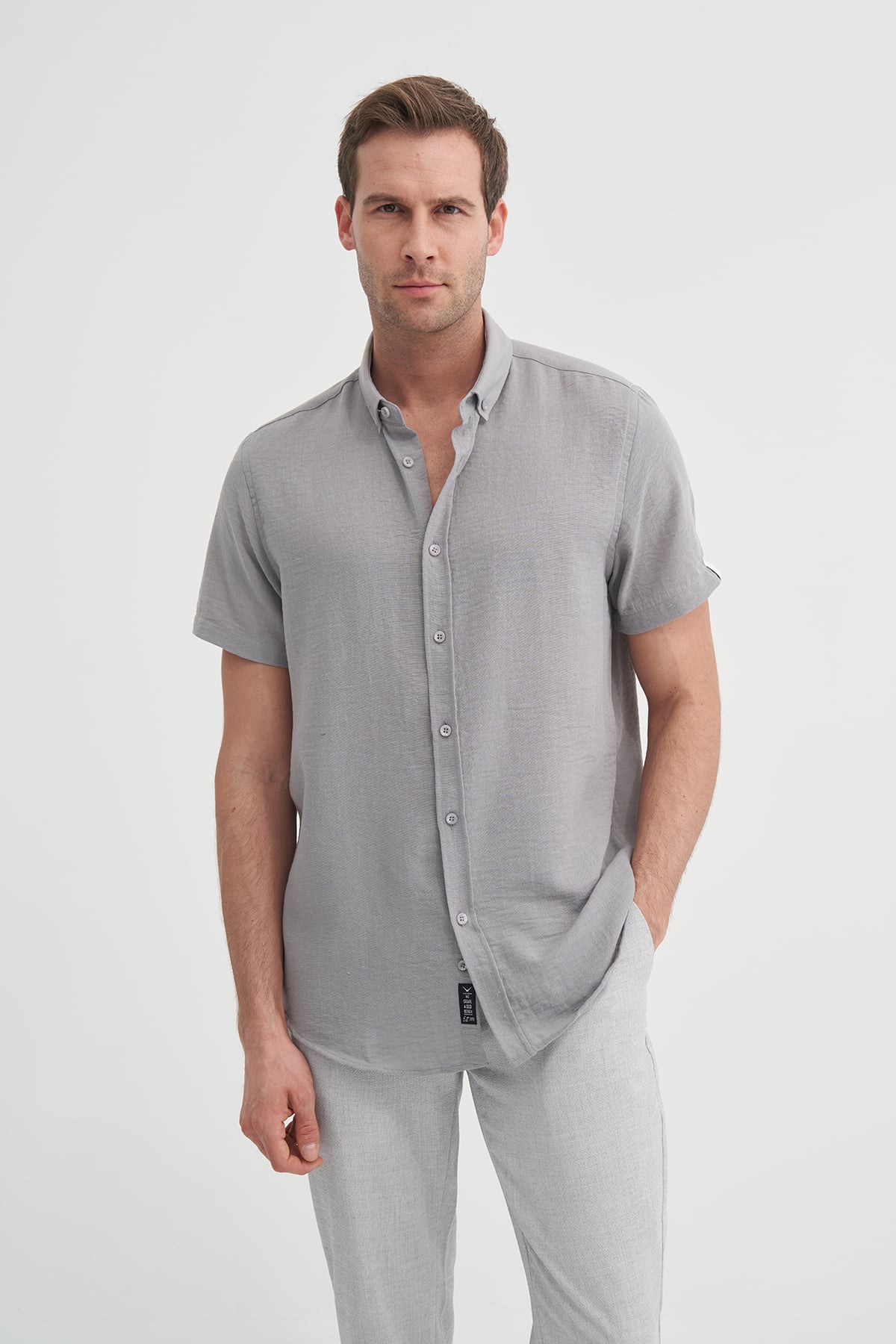 Slim Fit  Dar Kesim Kısa Kol Gömlek