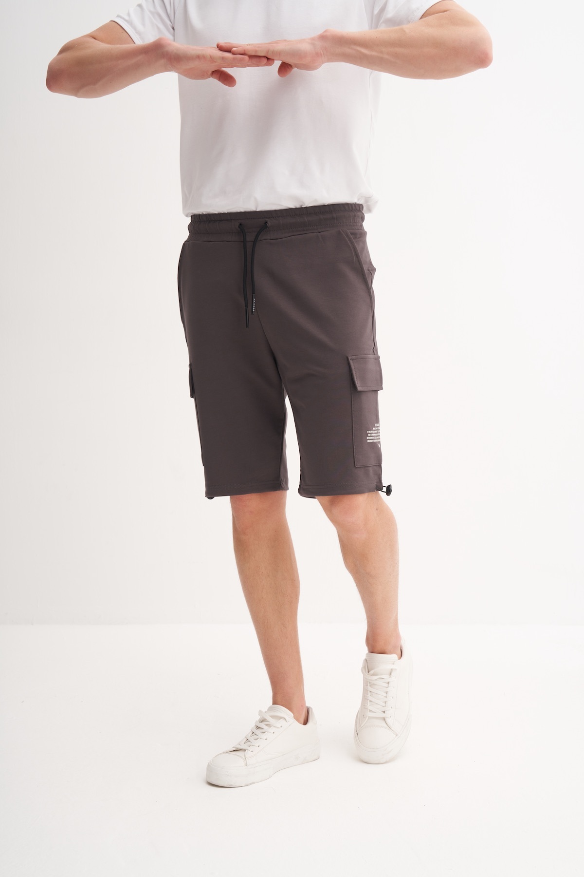 Slim Fit Dar Paça Likralı Kargo Bermuda Şort