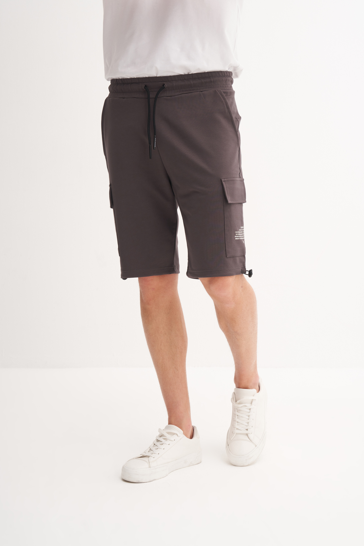 Slim Fit Dar Paça Likralı Kargo Bermuda Şort