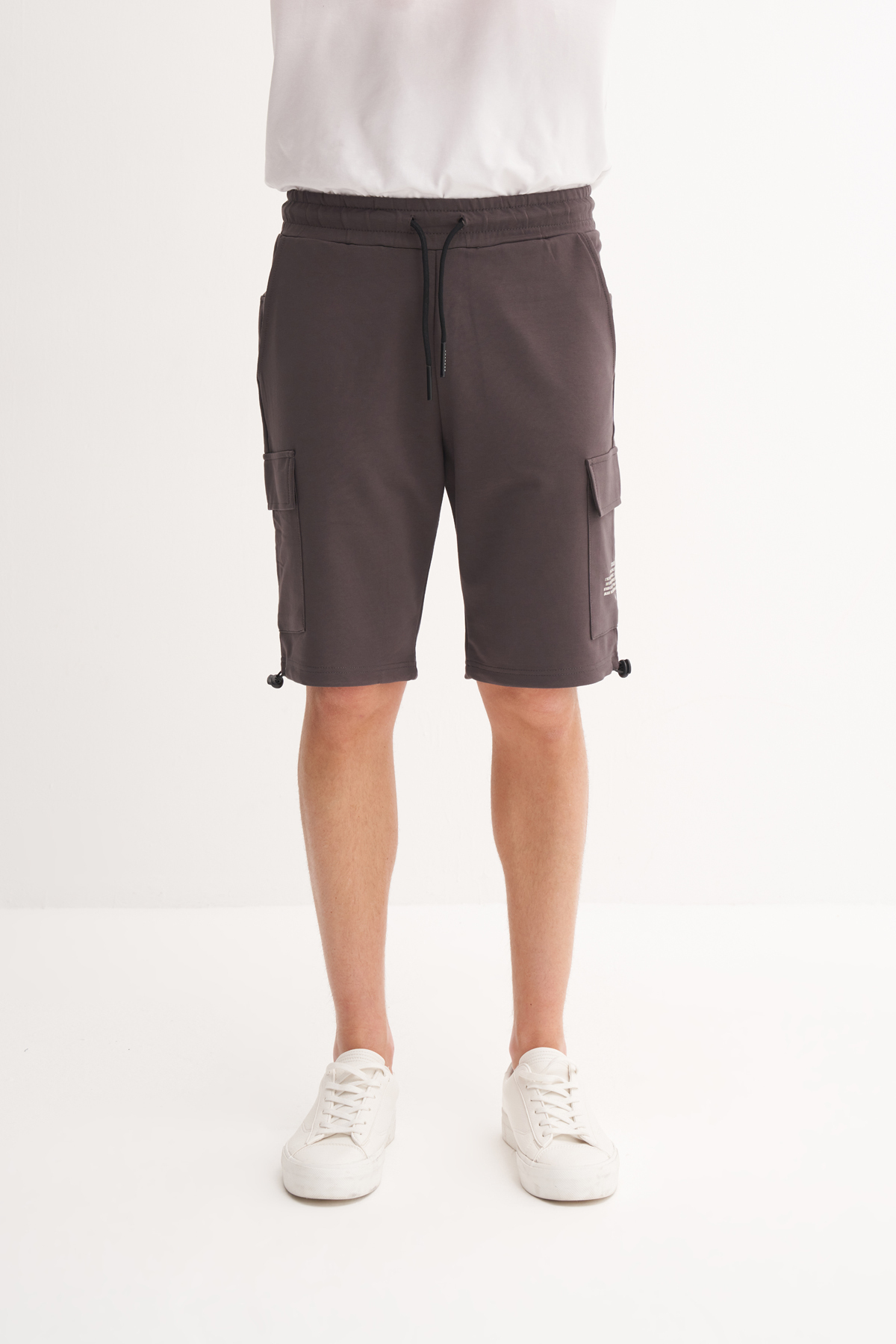 Slim Fit Dar Paça Likralı Kargo Bermuda Şort