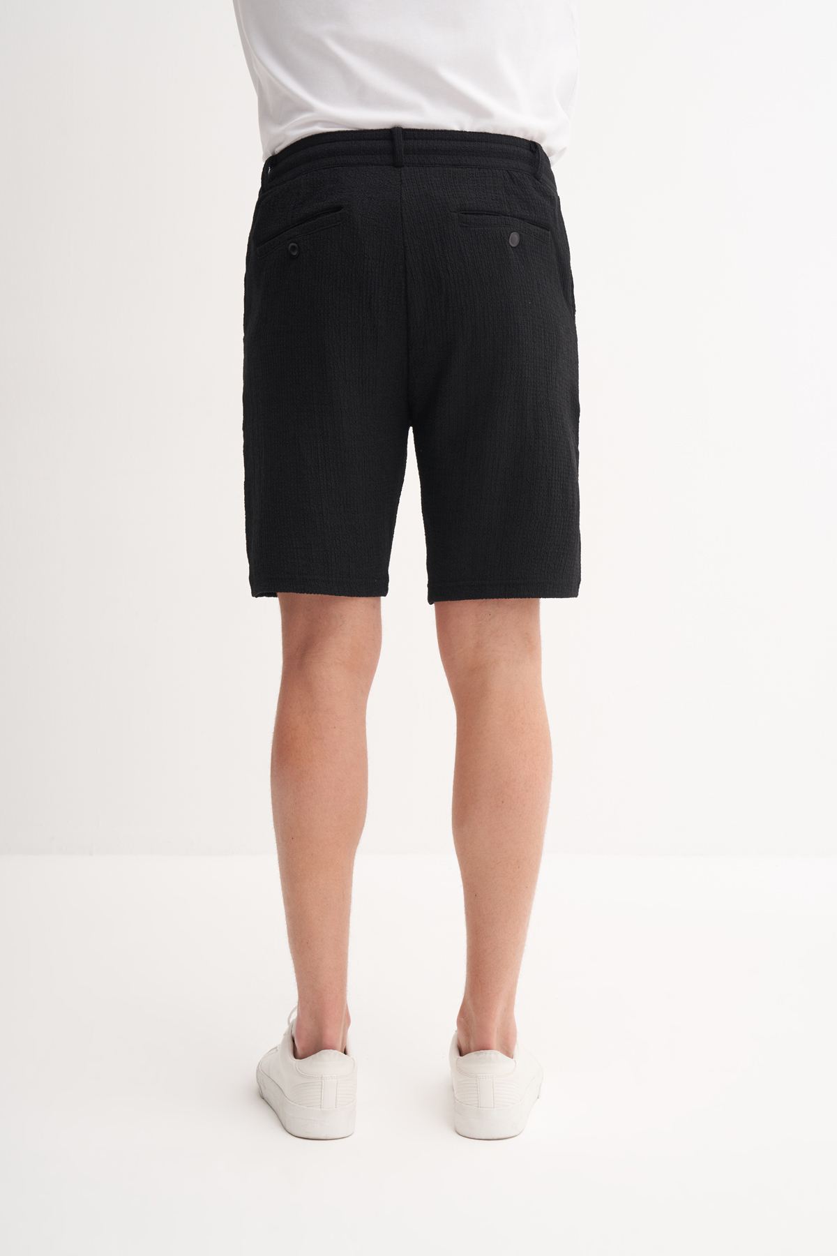 Slim Fit Dar Paça Örme Bermuda Şort