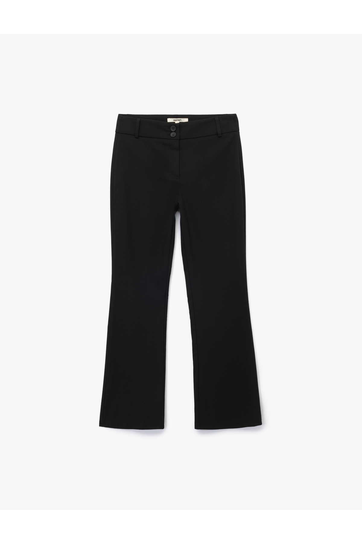 Slim Fit Düğmeli İspanyol Paça Kumaş Pantolon