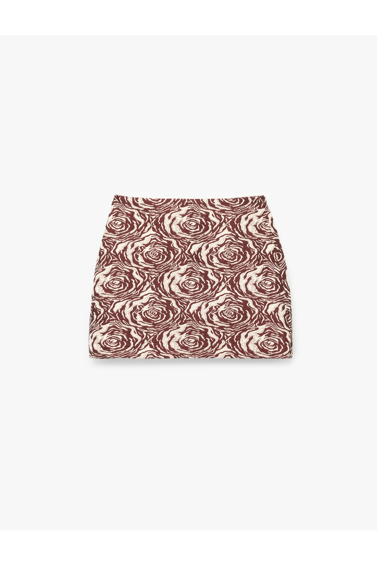 Slim Fit Floral Desenli Mini Etek