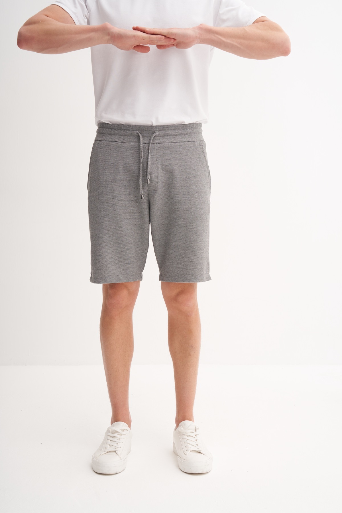 Slim Fit Kalın Örme Bermuda Şort