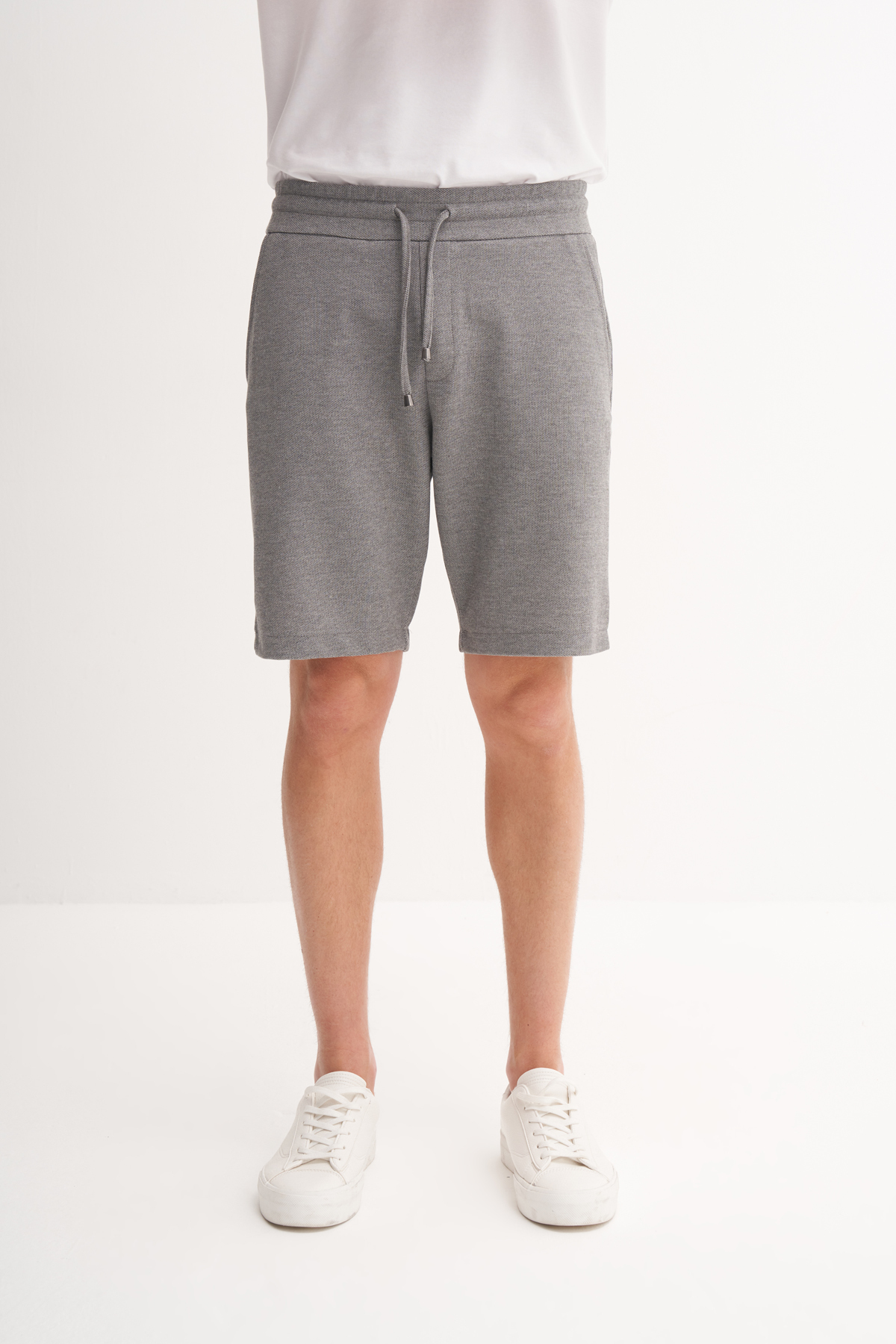 Slim Fit Kalın Örme Bermuda Şort