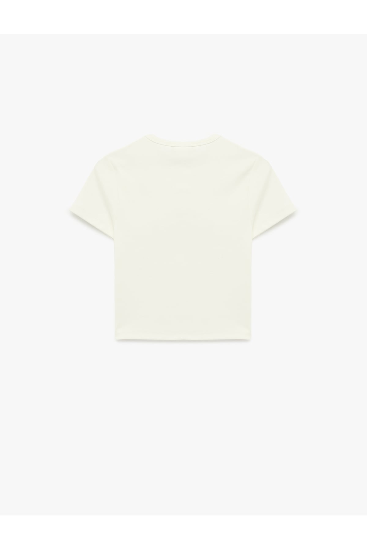 Slim Fit Kısa Kollu Bisiklet Yaka Baskılı Tişört