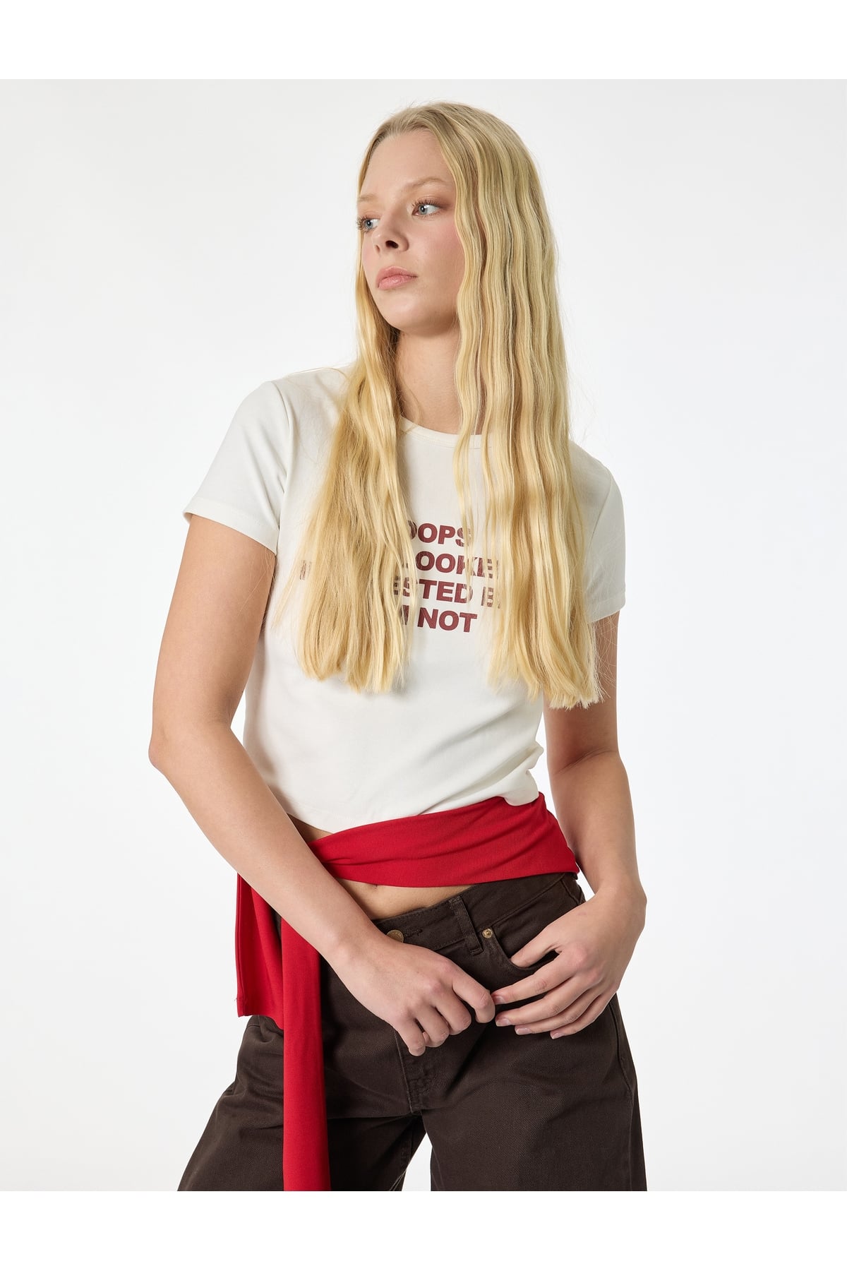 Slim Fit Kısa Kollu Bisiklet Yaka Baskılı Tişört