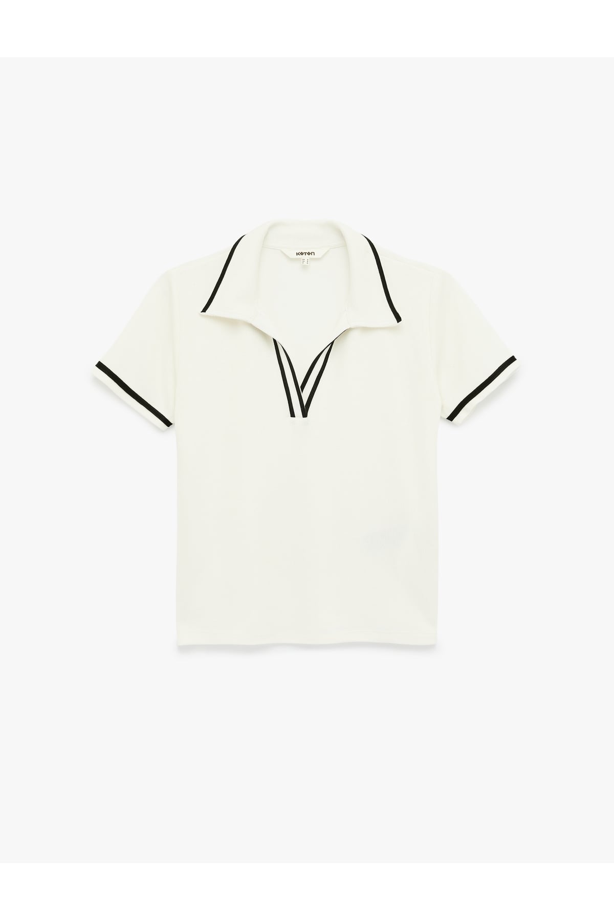 Slim Fit Kısa Kollu Çizgili Polo Yaka Viskon Tişört