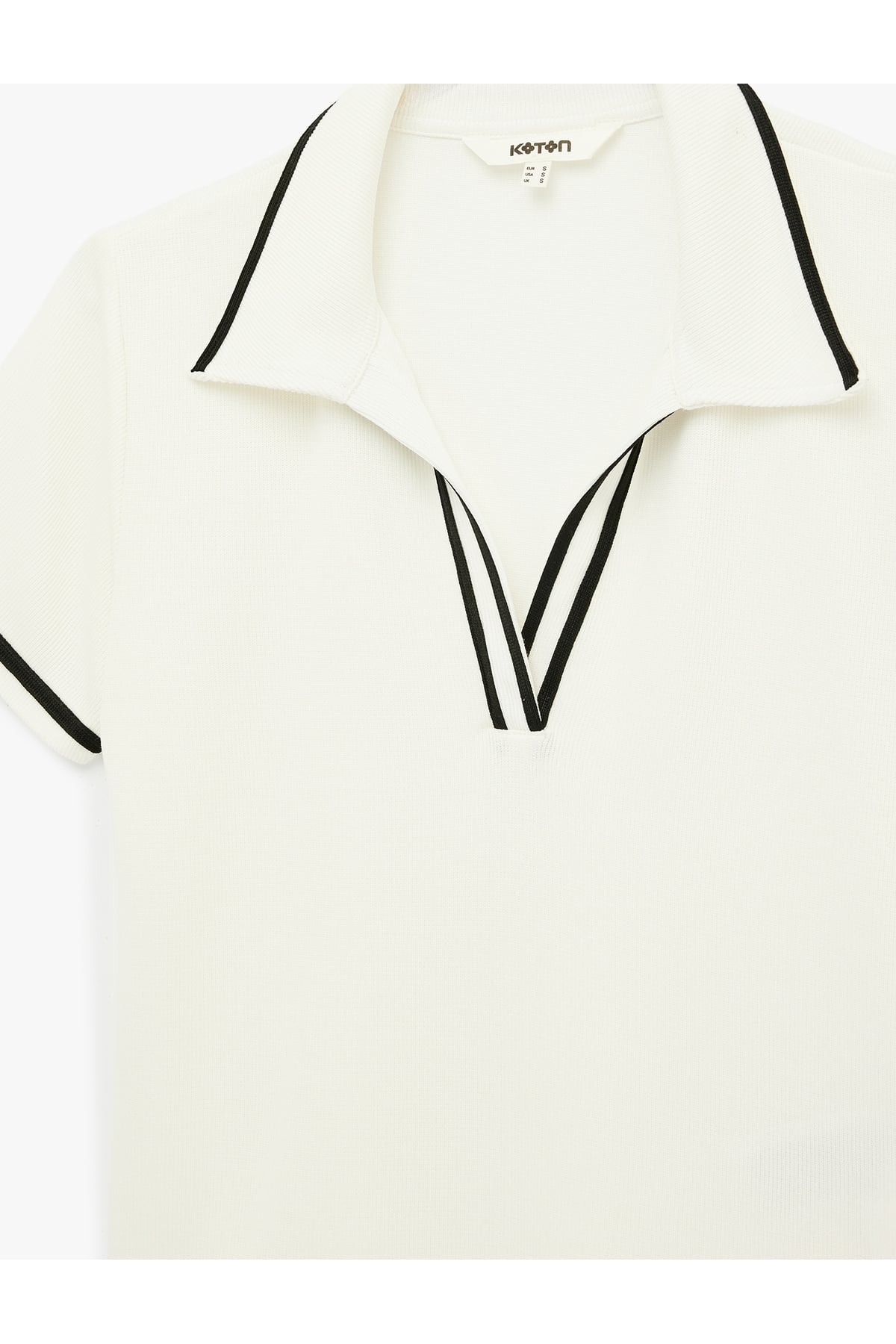Slim Fit Kısa Kollu Çizgili Polo Yaka Viskon Tişört