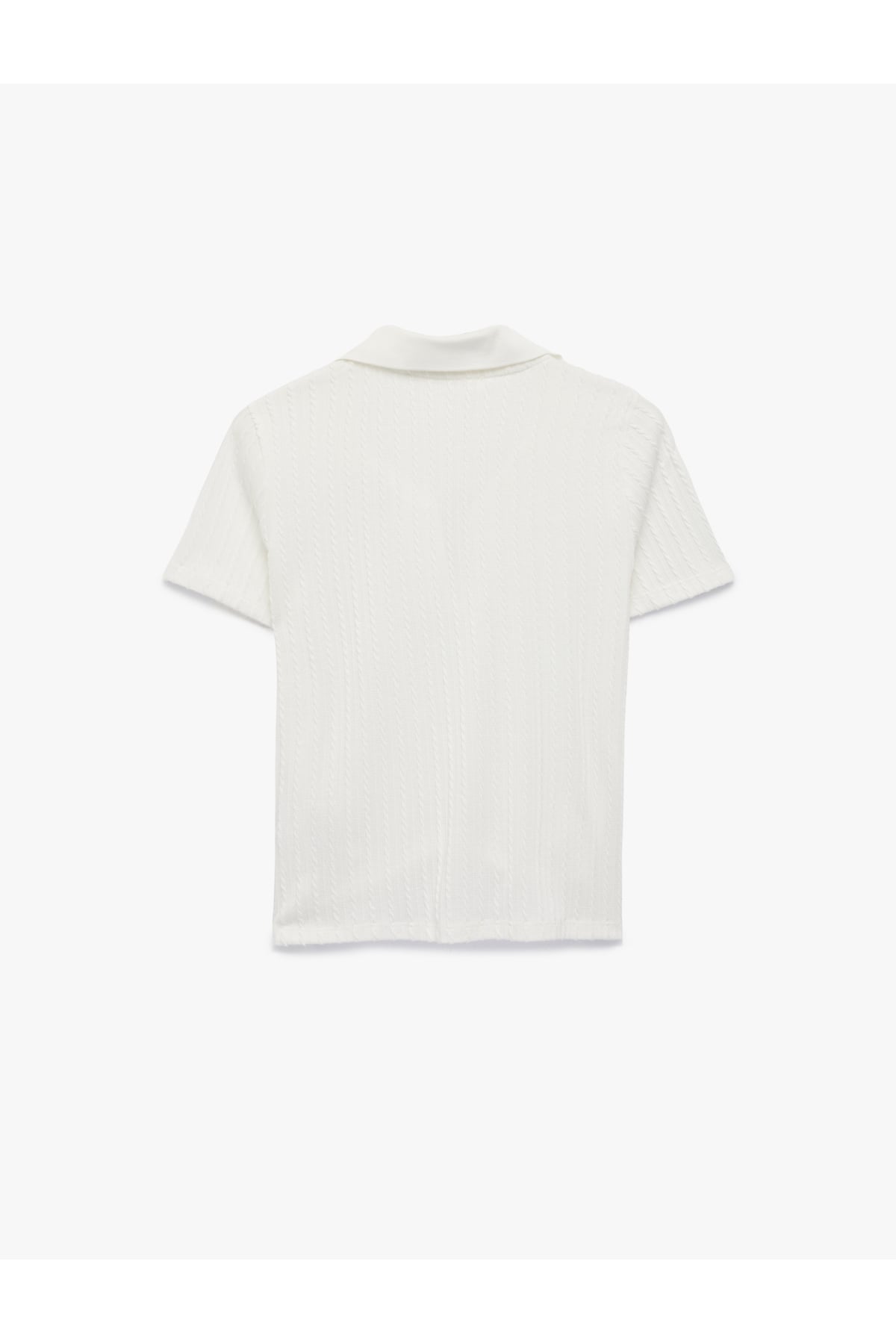 Slim Fit Kısa Kollu Dokulu Polo Yaka Tişört