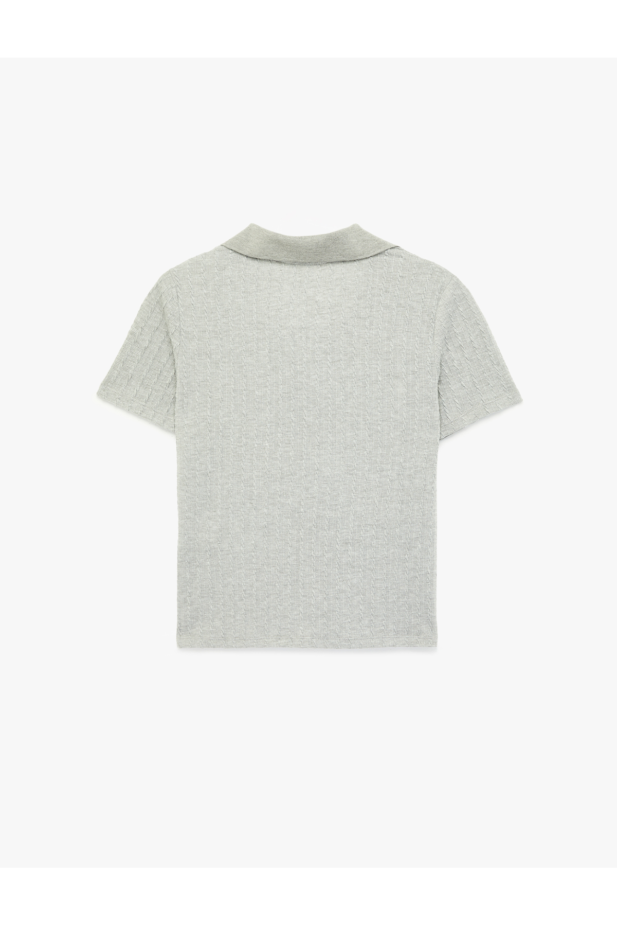 Slim Fit Kısa Kollu Dokulu Polo Yaka Tişört
