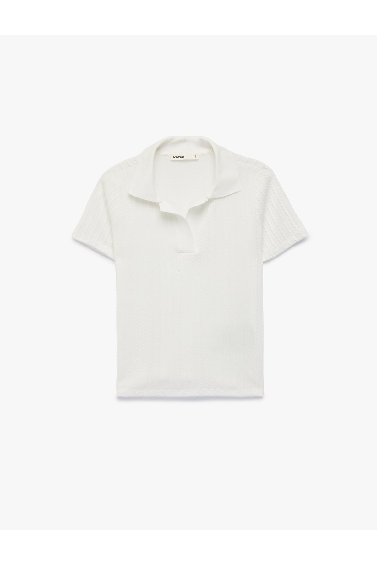 Slim Fit Kısa Kollu Dokulu Polo Yaka Tişört