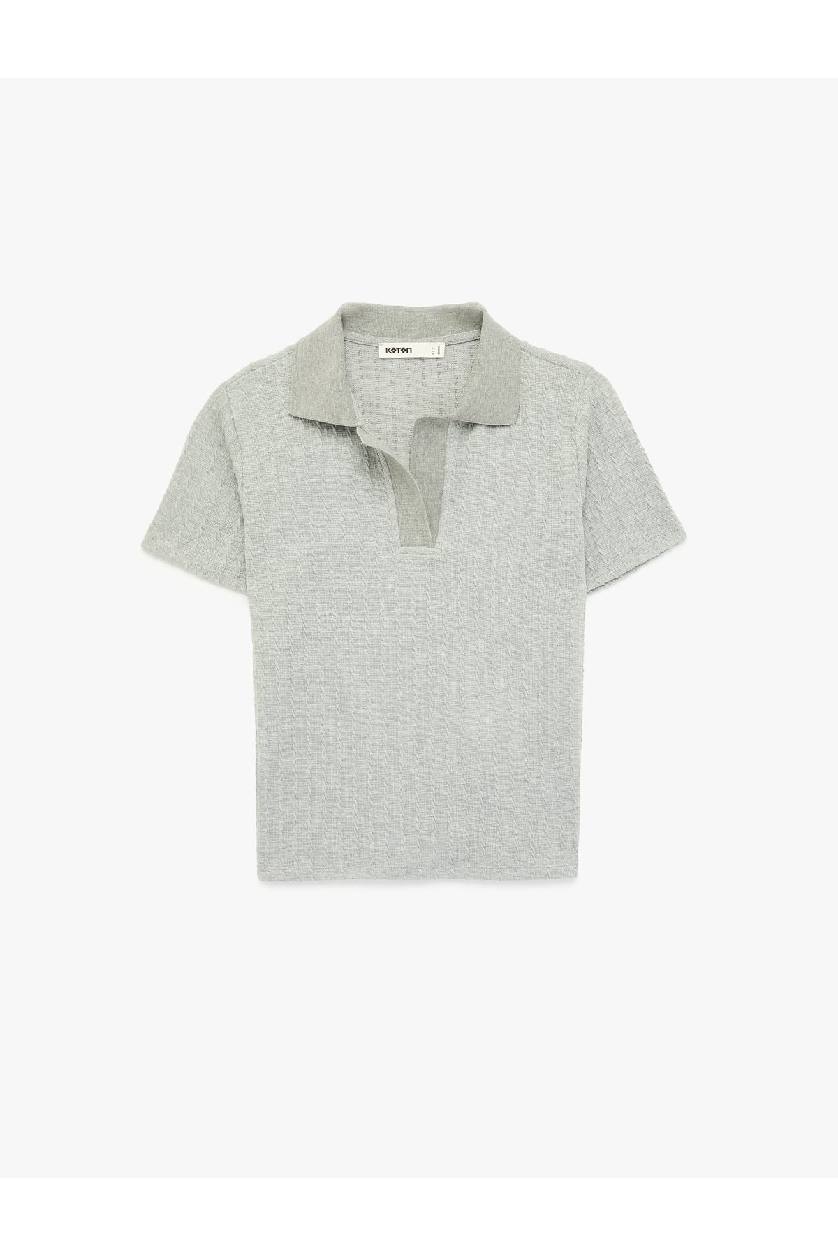 Slim Fit Kısa Kollu Dokulu Polo Yaka Tişört