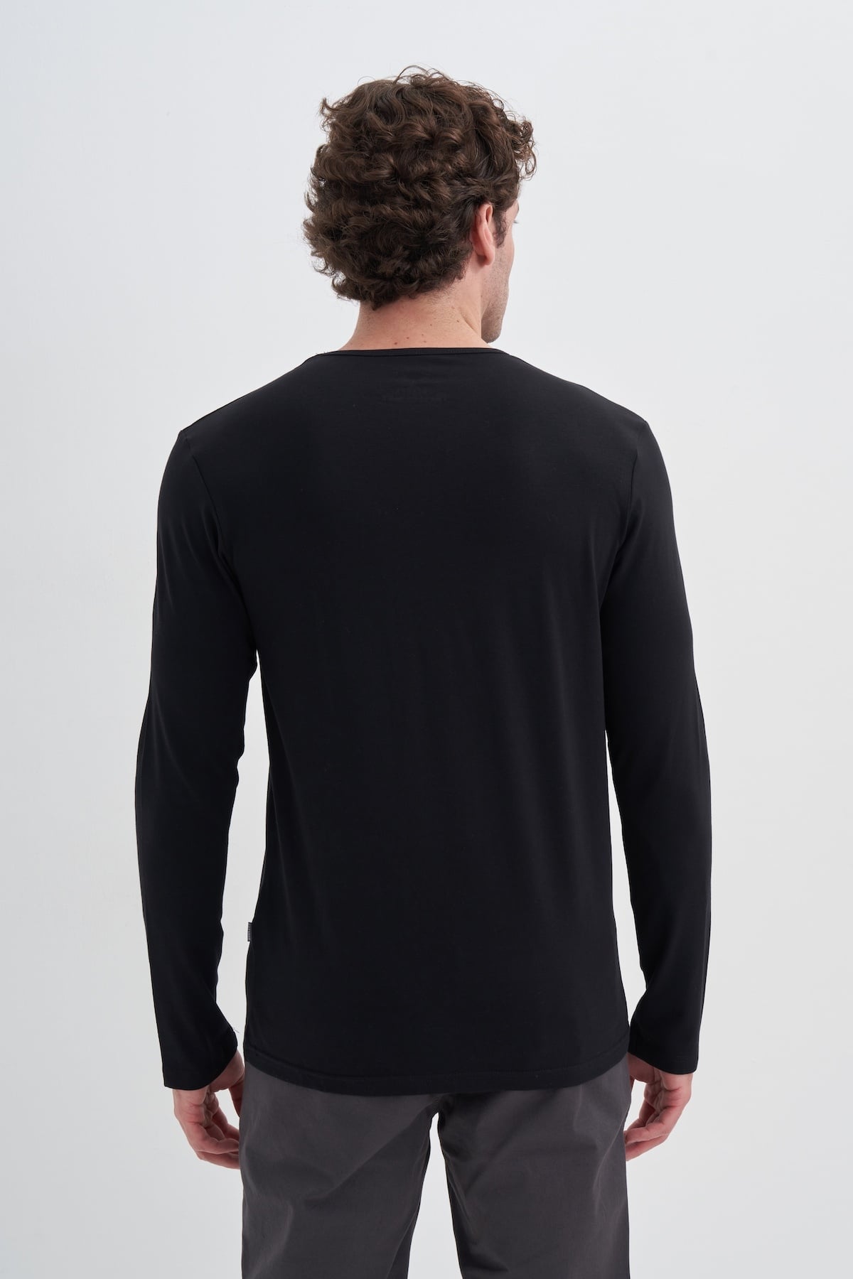 Slim Fit Likralı Pamuklu Süprem Kumaş Sweatshirt