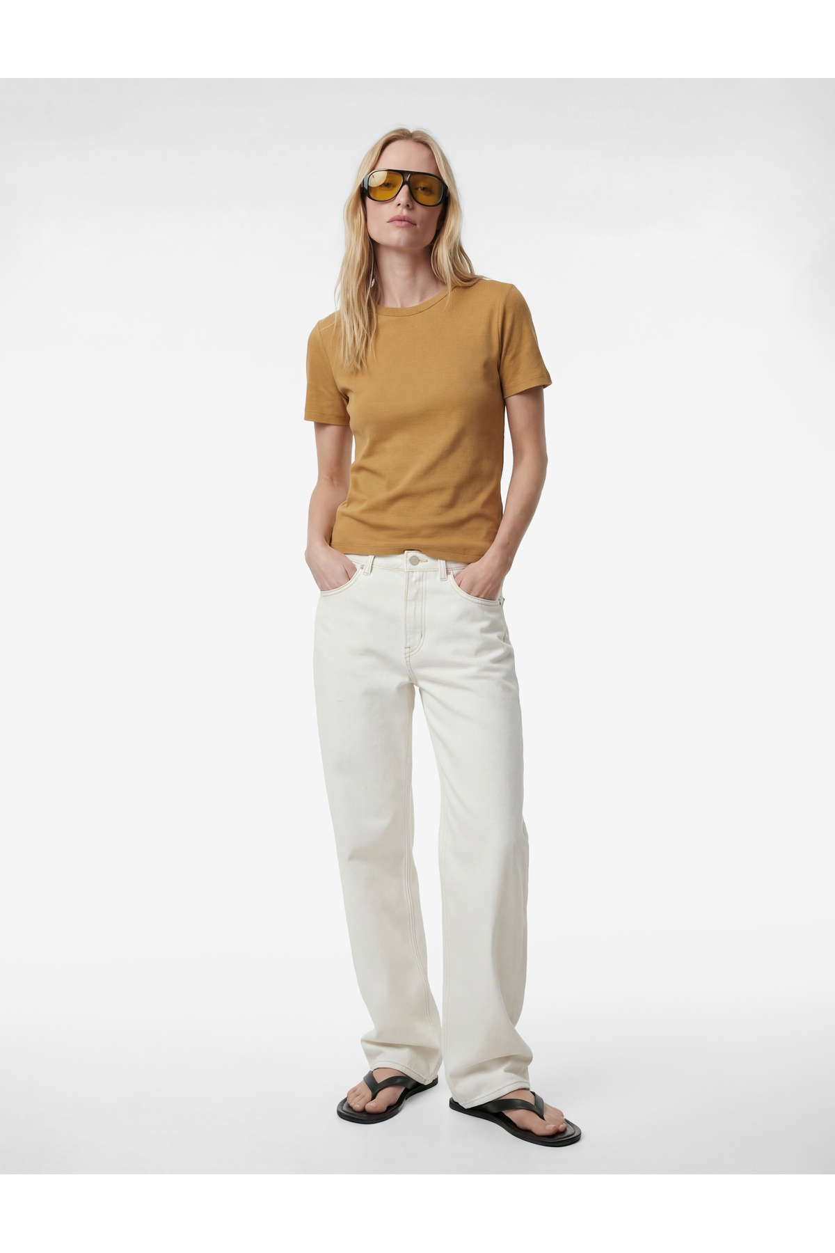 Slim Fit Pamuklu Kısa Kollu Bisiklet Yaka Basic Tişört