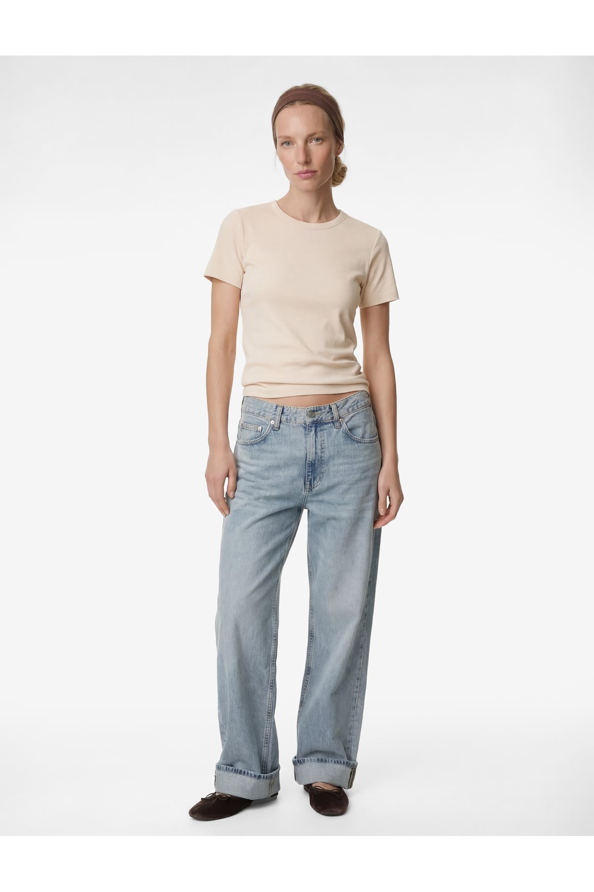 Slim Fit Pamuklu Kısa Kollu Bisiklet Yaka Basic Tişört