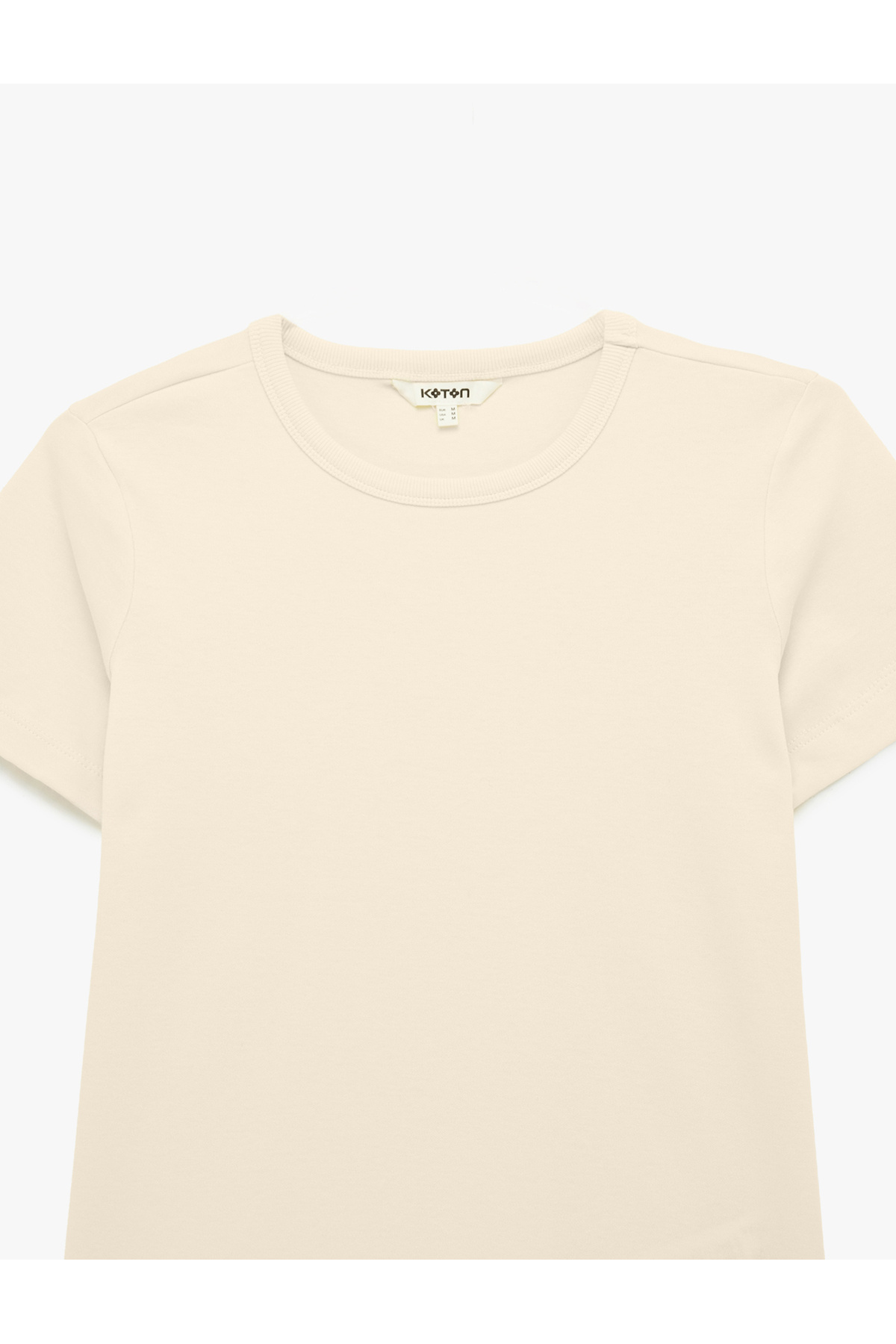 Slim Fit Pamuklu Kısa Kollu Bisiklet Yaka Basic Tişört