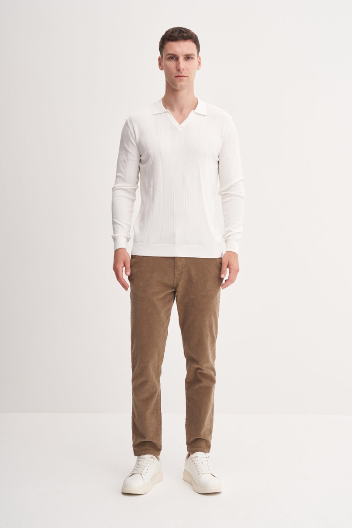 Slim Fit Rayon Karışımlı Premium Polo Yaka Kazak-33045