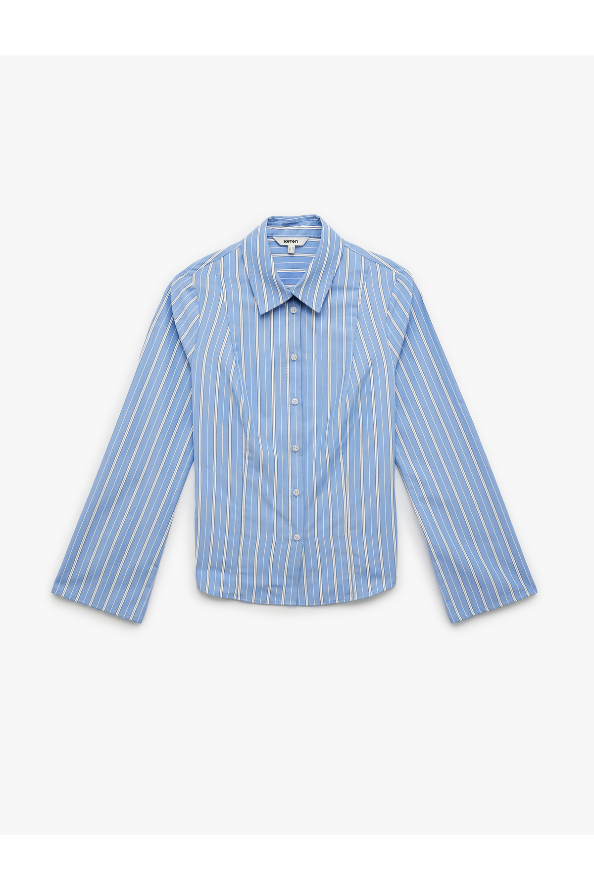 Slim Fit Uzun Kollu Klasik Yaka Çizgili Poplin Gömlek