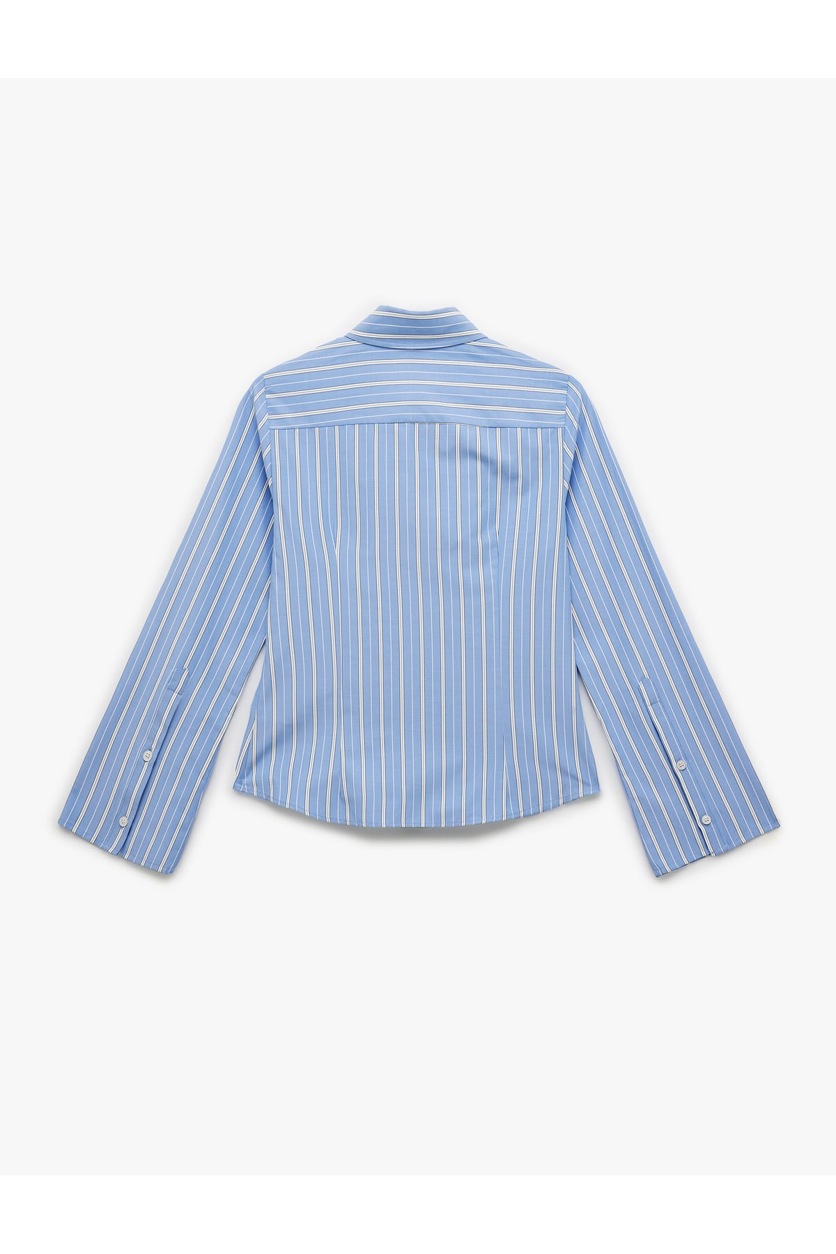 Slim Fit Uzun Kollu Klasik Yaka Çizgili Poplin Gömlek