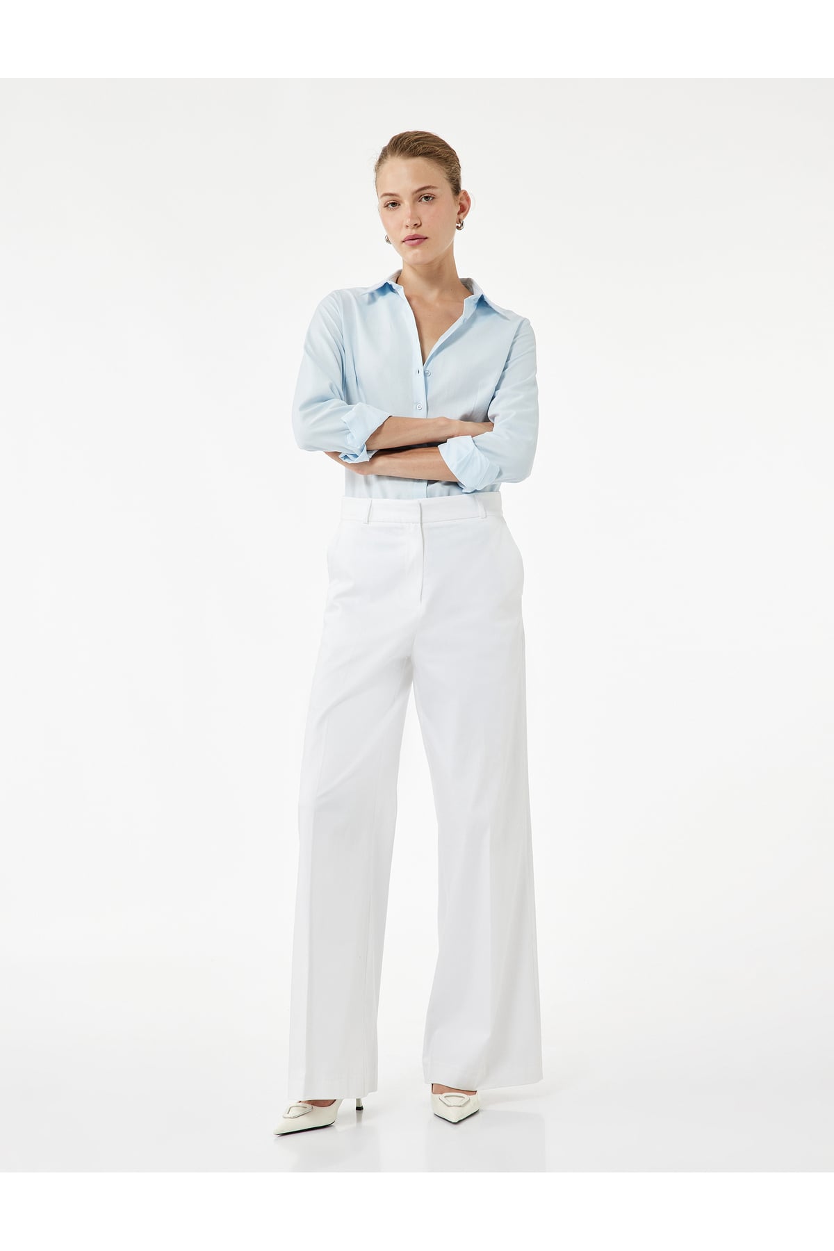 Slim Fit Uzun Kollu Klasik Yaka Poplin Gömlek