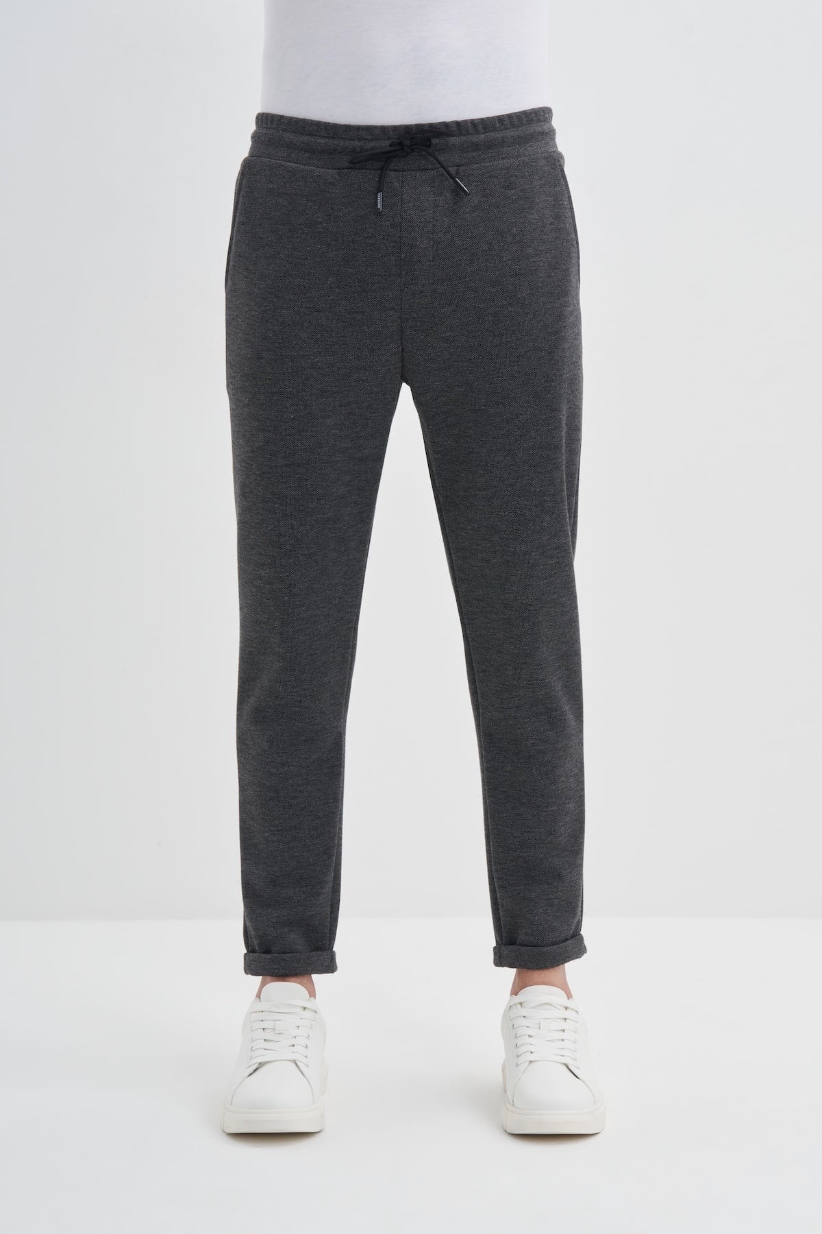 Slim Fit Viskon Karışımlı Pike Eşofman Altı