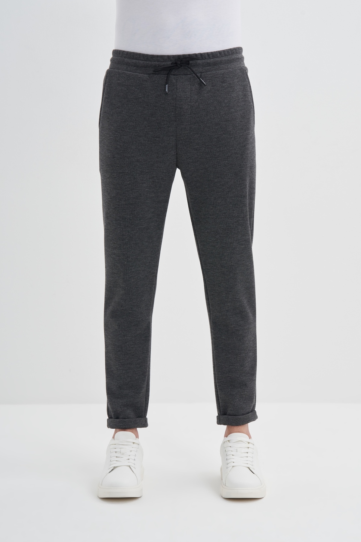 Slim Fit Viskon Karışımlı Pike Eşofman Altı